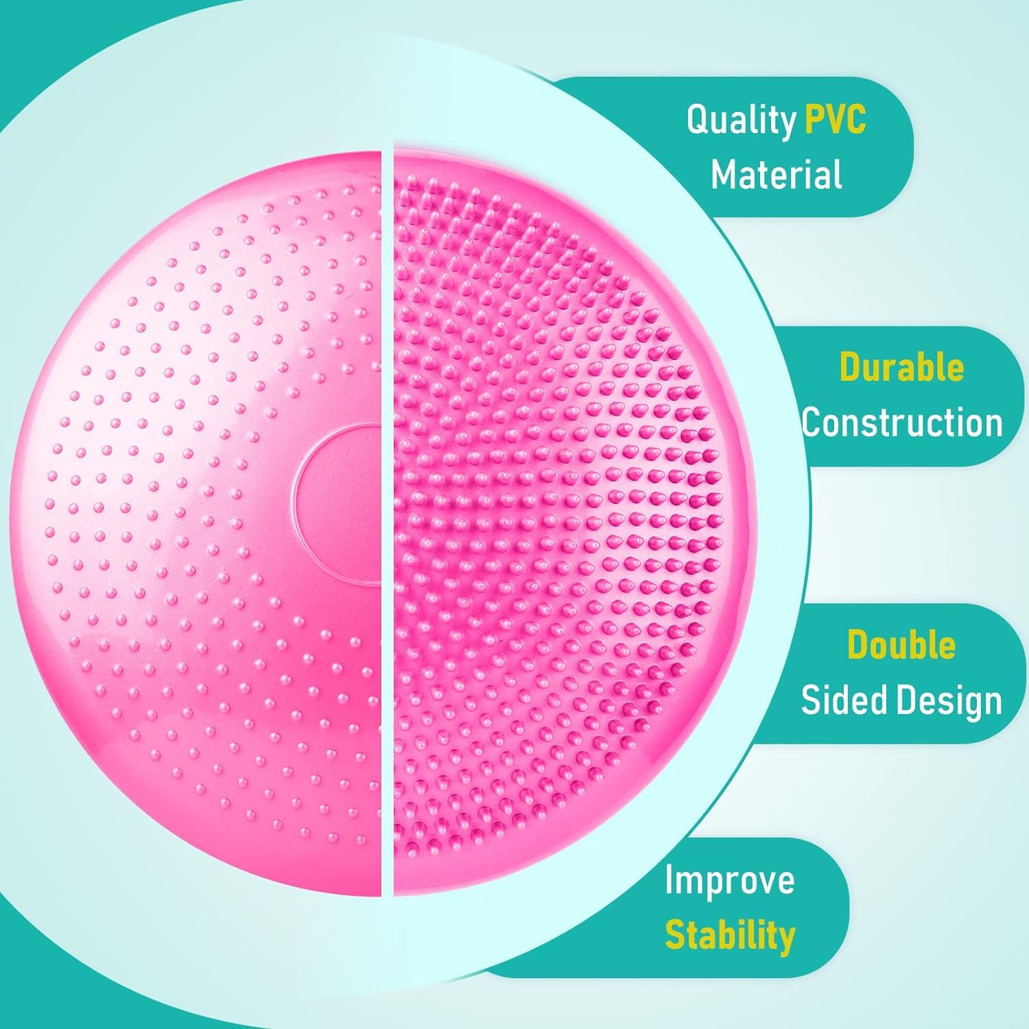 DARKNESS 2 Pcs Inflated Wobble Cushion Exercise Wiggle Seat for Sensory Kids Flexible Seating Wobble Board Balance Disc Sensory Wiggle Seat Pad for Office Chair with Air Pump (Multicolour) 4