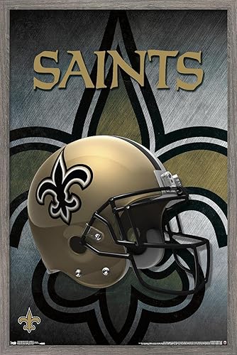 Trends International NFL New Orleans Saints - PĂłster de pared para casco 16, 22.375 x 34 pulgadas, paquete de pĂłster y montaje Trends International NFL New Orleans Saints - PĂłster de pared para casco 16, 22.375 x 34 pulgadas, paquete de pĂłster y montaje