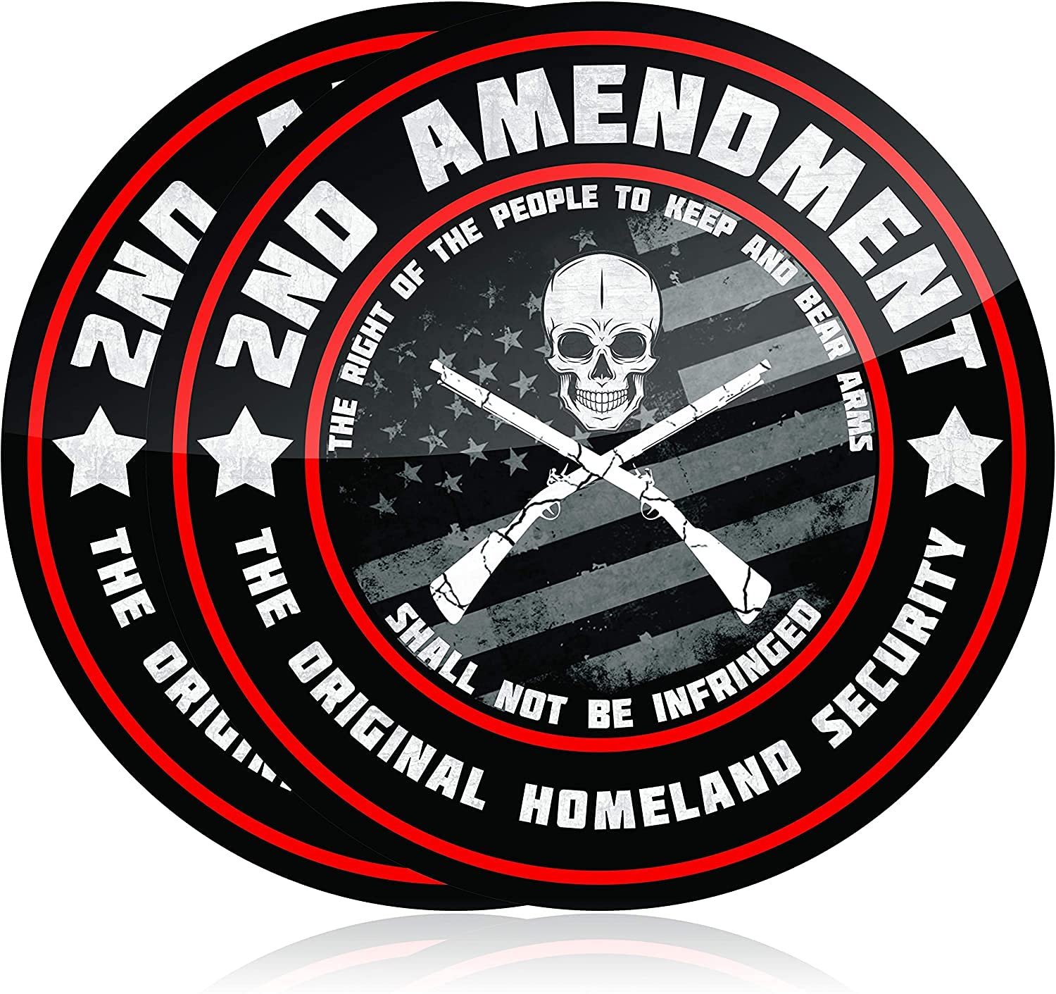 2nd Amendment Decal Rustic 2nd Amendment Skull Sticker - Punisher Style  Decal For Car, Laptop, Cup, Bumper Large Skull Decal