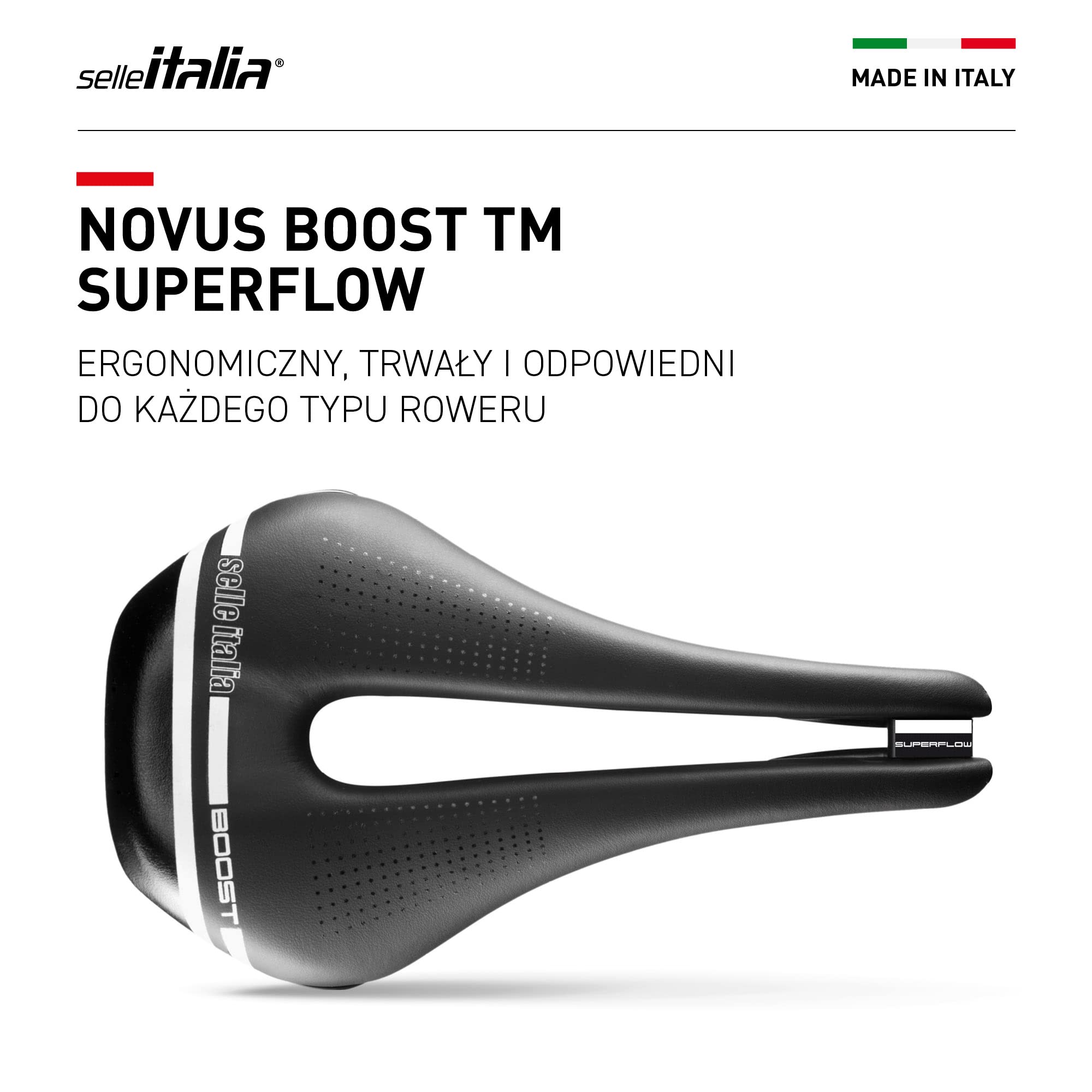 Selle Italia Uniseks – siodełko dla dorosłych Novus Boost Tm Superflow