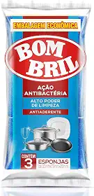 Esponja Antiaderente Bom Bril, Paquete com 3 Unidades