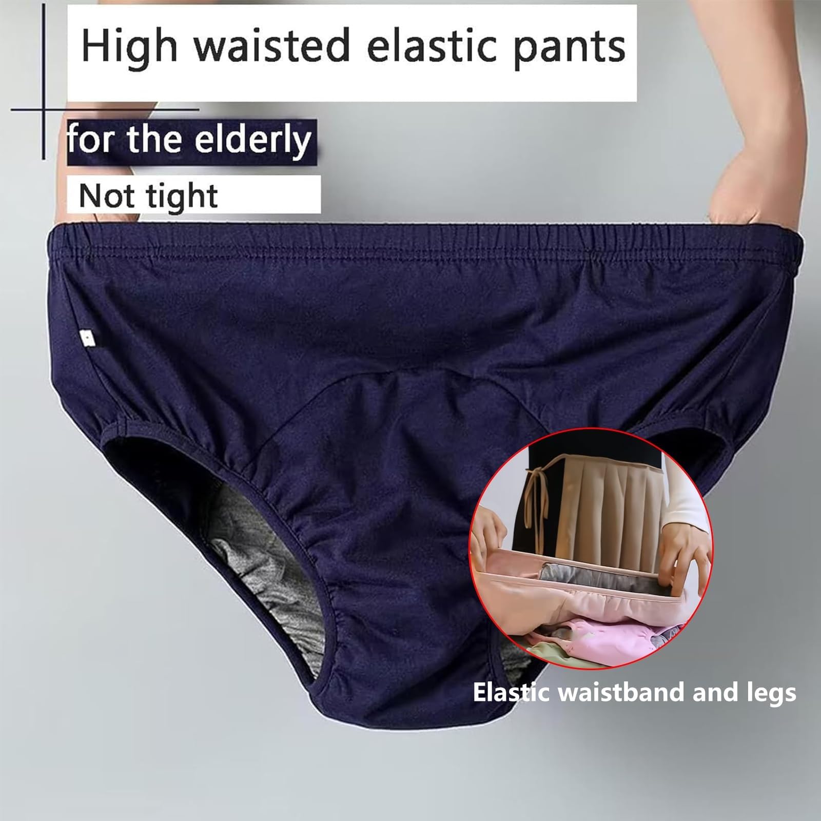 Confezione Da 3 Pannolini Per Adulti In Puro Cotone Mutandine Incontinenza | Slip Da Uomo Prova Di Perdite Slip Comodi Assorbenti Intimo Anti-perdita Di Urina Anti-perdite Laterali(Pink,L)