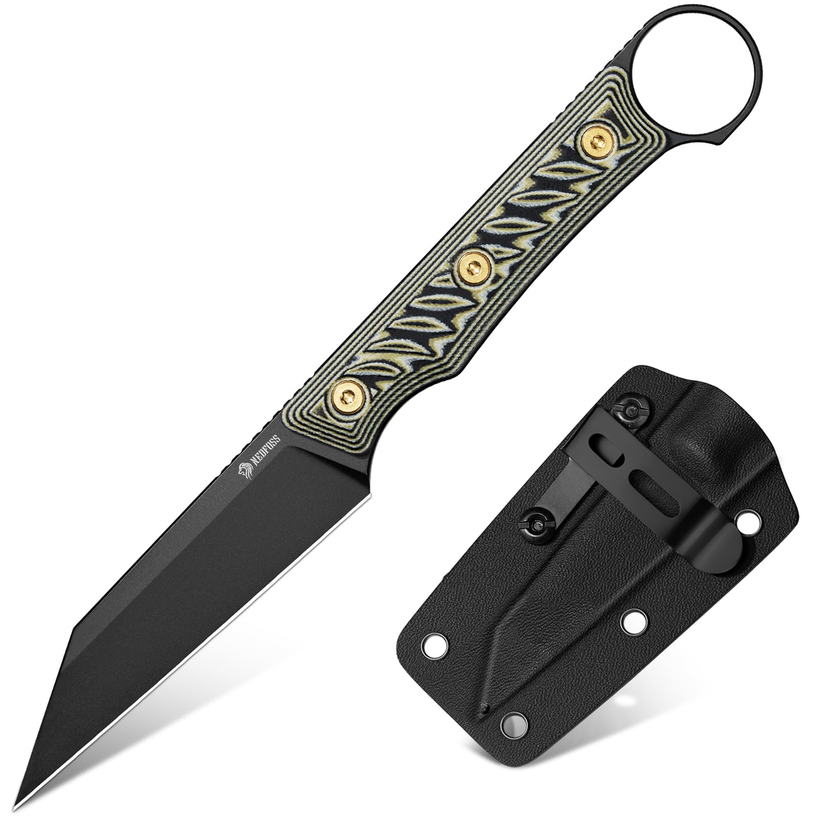 Amazon.com : NedFoss RAVEN EDC Fixed Blade Knife with Sheath, 3.4