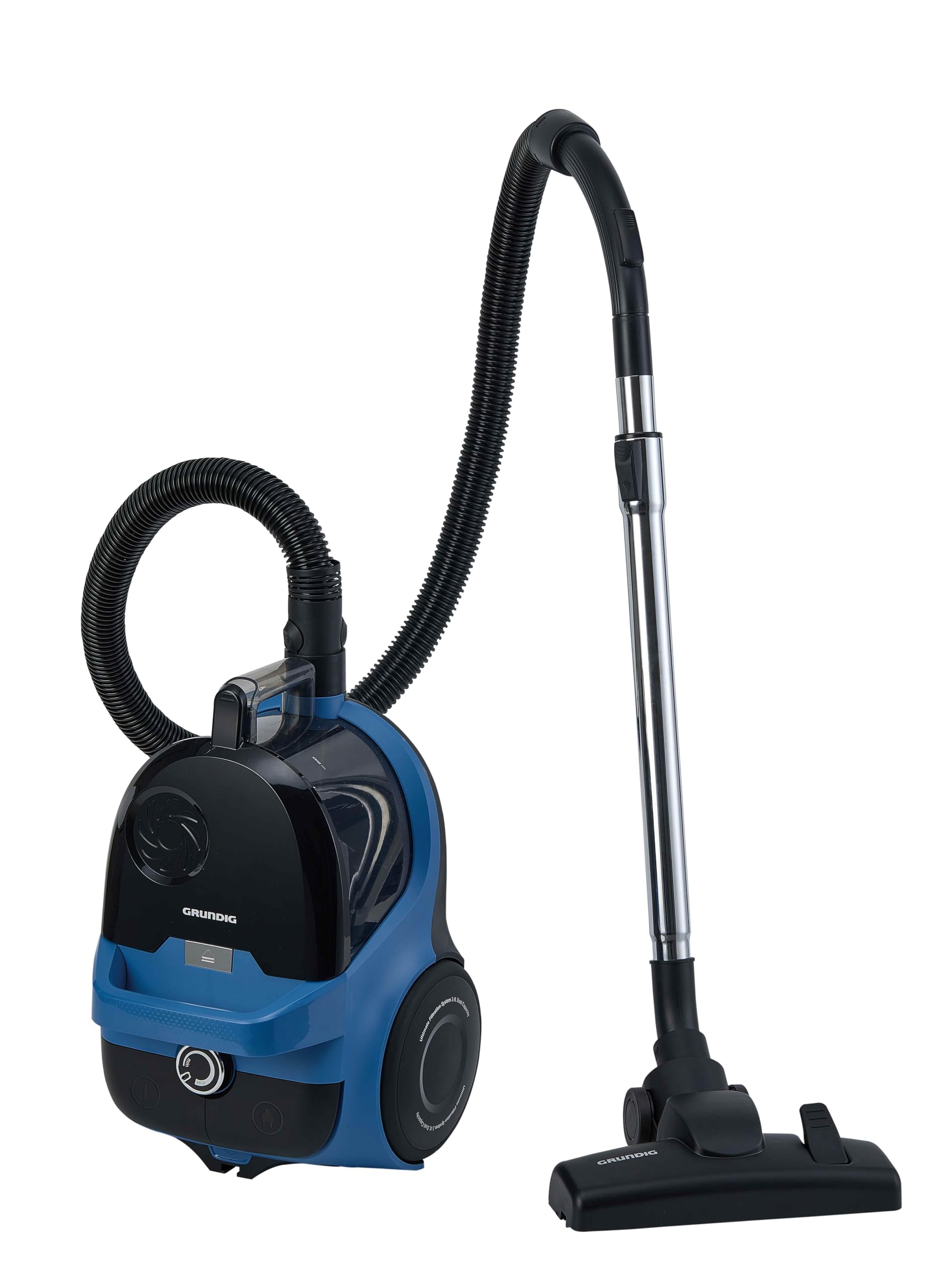 Grundig VCC 6570 Bodenstaubsauger beutellos, 3,4 l Staubbehälter, 890 W, HEPA H13-Filter & 7,7 m Aktionsradius, hygienisch & komfortabel, Blau/Schwarz