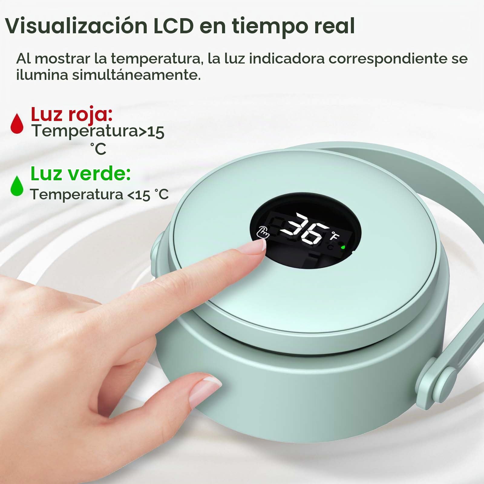 Enfriador de leche materna de 22 onzas con visualización de temperatura, refrigeración total de 360°, enfriador de almacenamiento de botellas de leche para viajes