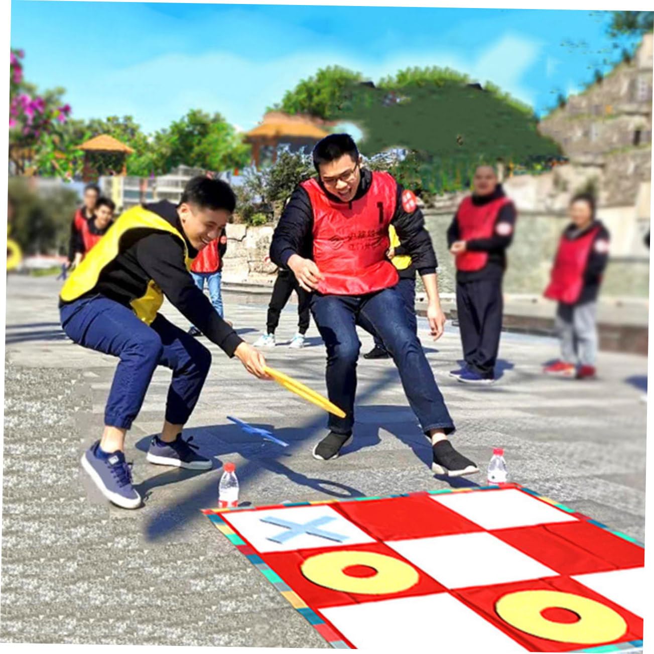 Gioco di Tris Gigante Facile da Montare con Supporto Stabile per Giochi in Famiglia All'aperto per Adulti e Ragazzo Ragazza