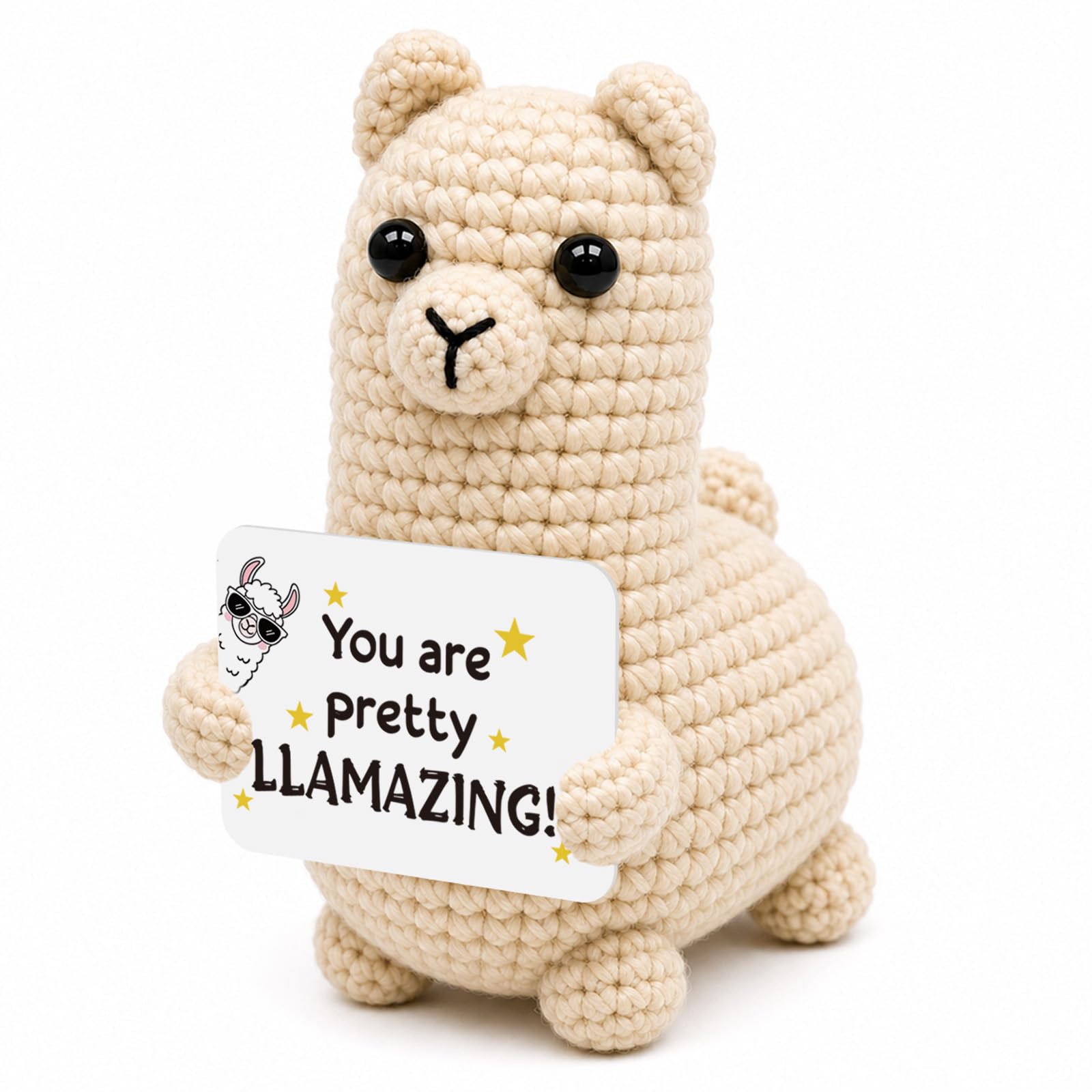 Giftota Inspirational Gifts for Women Men, Cute Handmade Crochet Llama, Funny Birthday Gift Decorations, Positive Alpaca Gift Ideas for Her Him Family Friends Sister Mom Dad Lovers Colleagues Wife