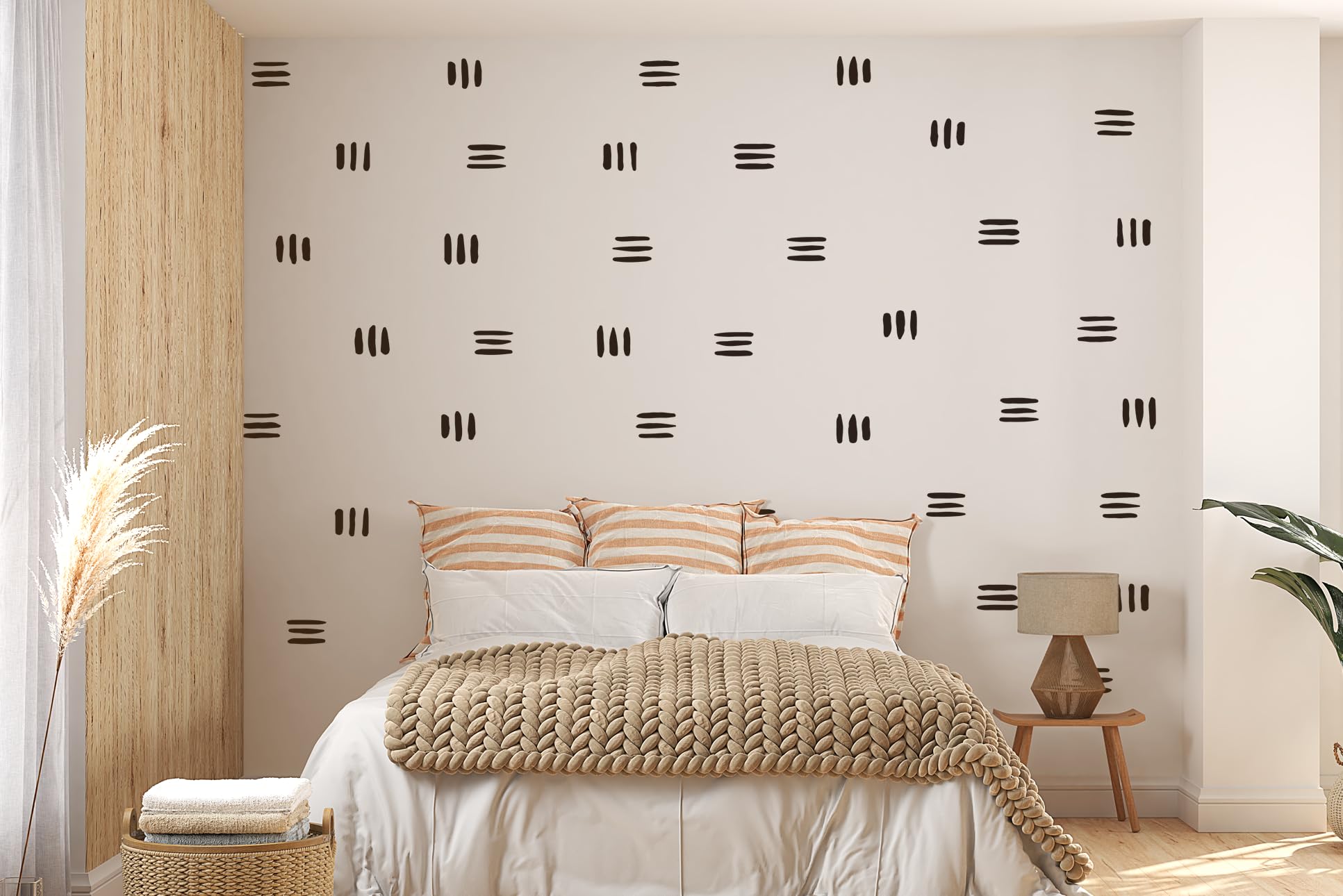 Line Wall Decals | Modern Stickers for Boho Nursery Decor | Set of 32 Pcs | Scandinavian Home Decor | Peel and Stick