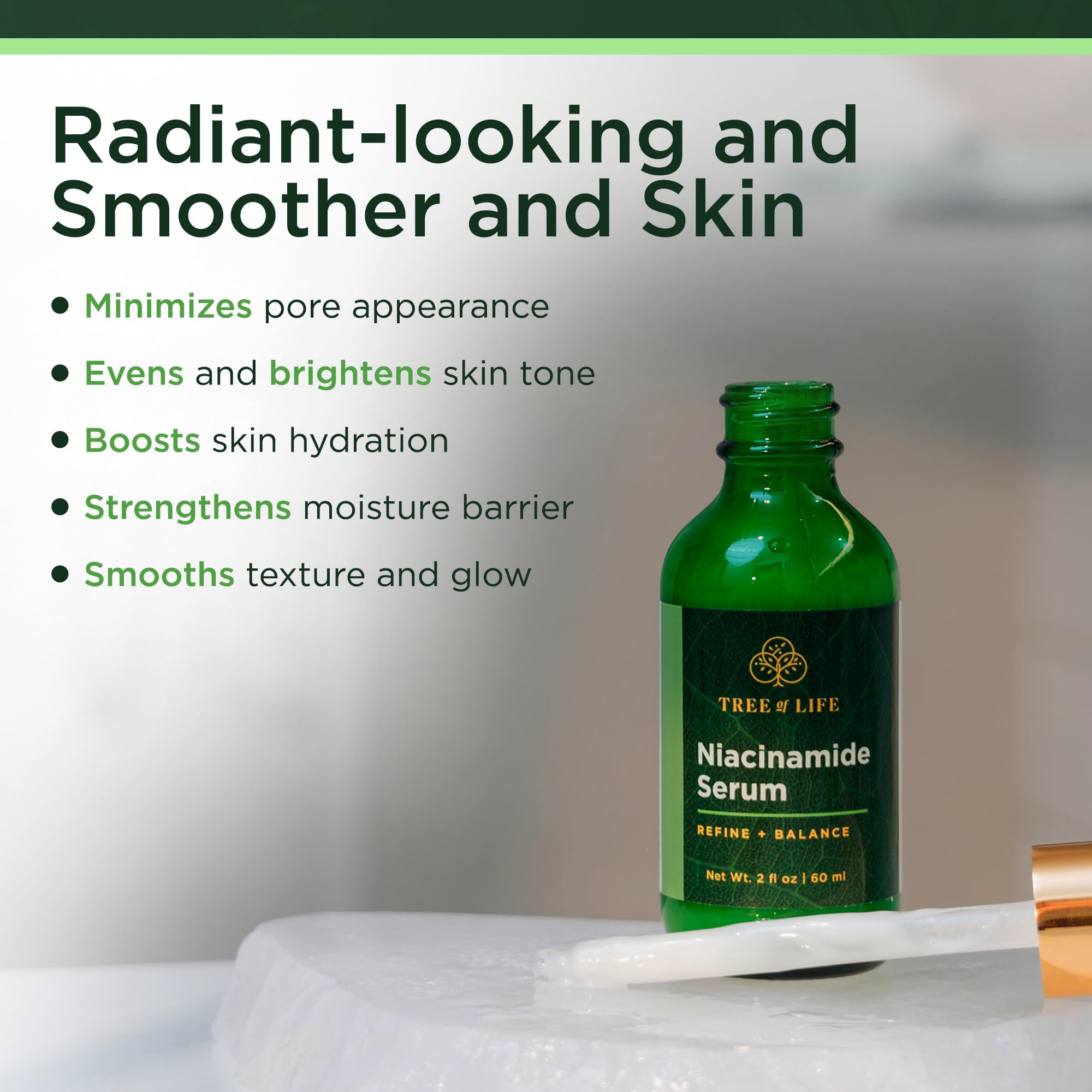 Tree of Life Beauty - Juego de cuidado facial de la piel, sueros faciales iluminadores, reafirmantes e hidratantes para pieles sensibles, niacinamida, vitamina C, retinol y ácido hialurónico, probado