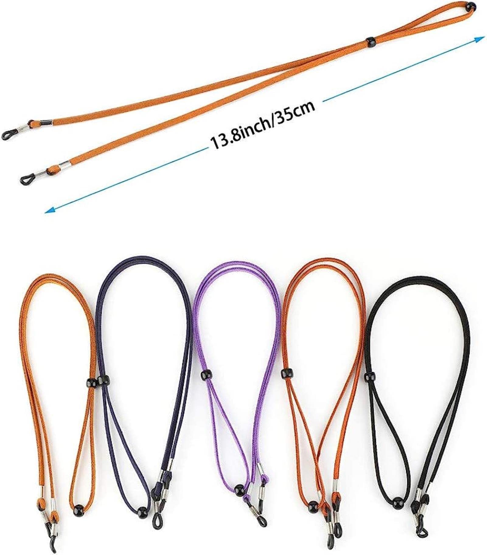 REVAHI Porte-chaîne de Lunettes en Cuir PU Anti-dérapant réglable Sangle de Lunettes/Cordon de Lunettes de Soleil/Cou St/Lunette de retenue de Lunettes pour Femmes et Hommes