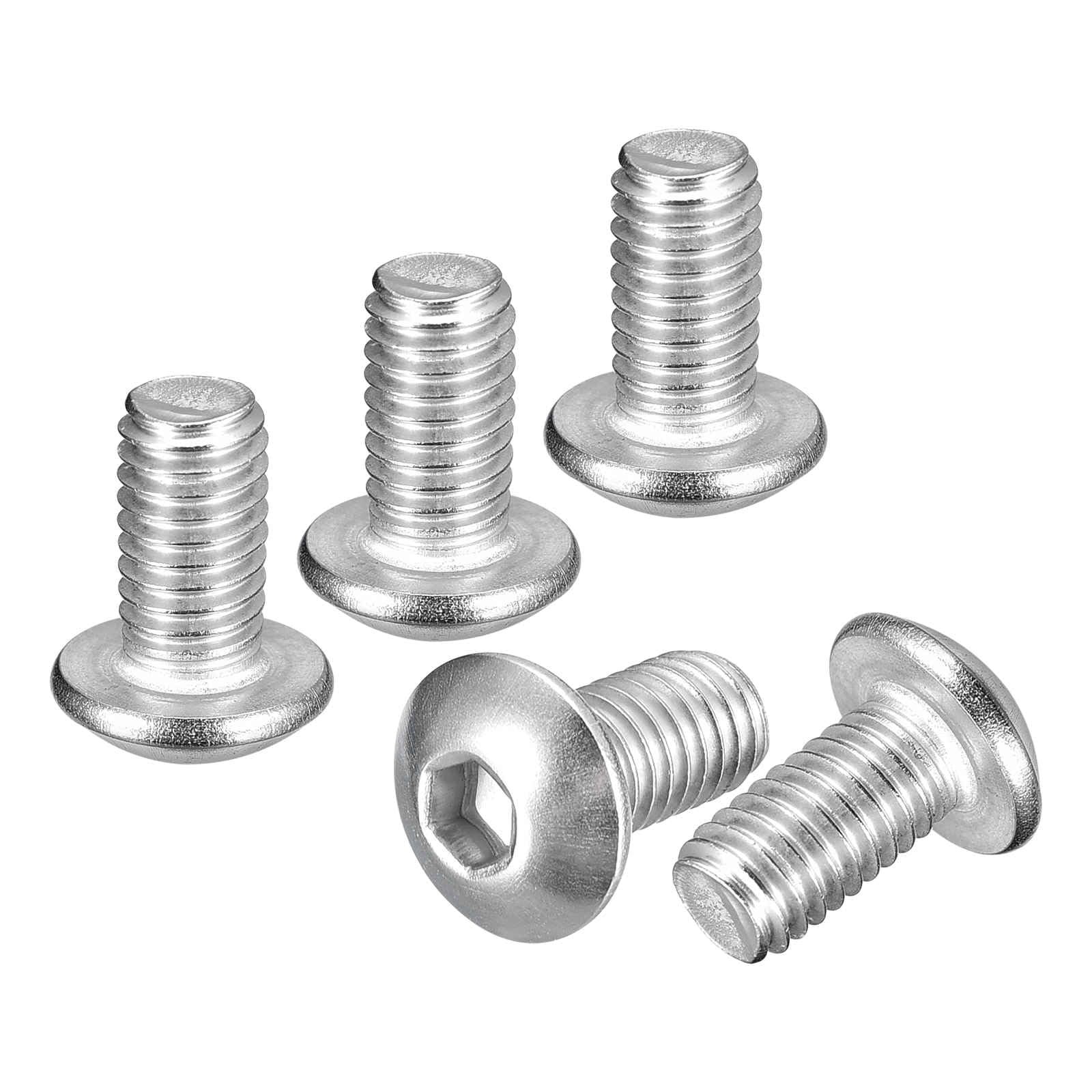 DTGN M5-0.8x8mm Button Head Socket Cap Screws - 50Pack - Good for Road Bicycle, Mountain Bike, Auto, Motorcycle - 304 Stainless Steel Whitewashed - Hex Socket Drive Fasteners โ image 1