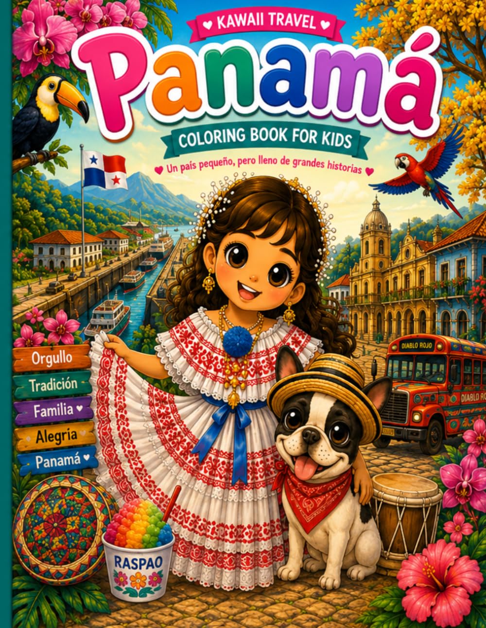 Panamá: Coloring Book for Kids (kawaii travel Adventures)