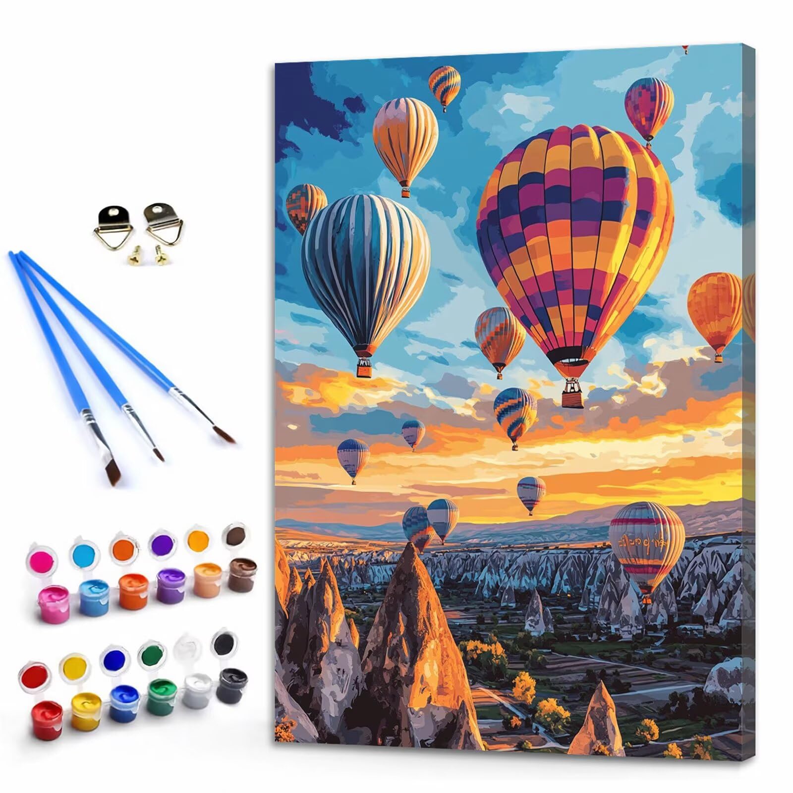 Dipingere con i Numeri Adulti Paesaggio Dipingere con i Numeri Palloncino Paint by Numbers Hobby Creativi Adulti Fai Da Te Tela di Pittura a Olio Kit, Decorazioni Regalo 60x90cm Senza Cornice Y3-1059