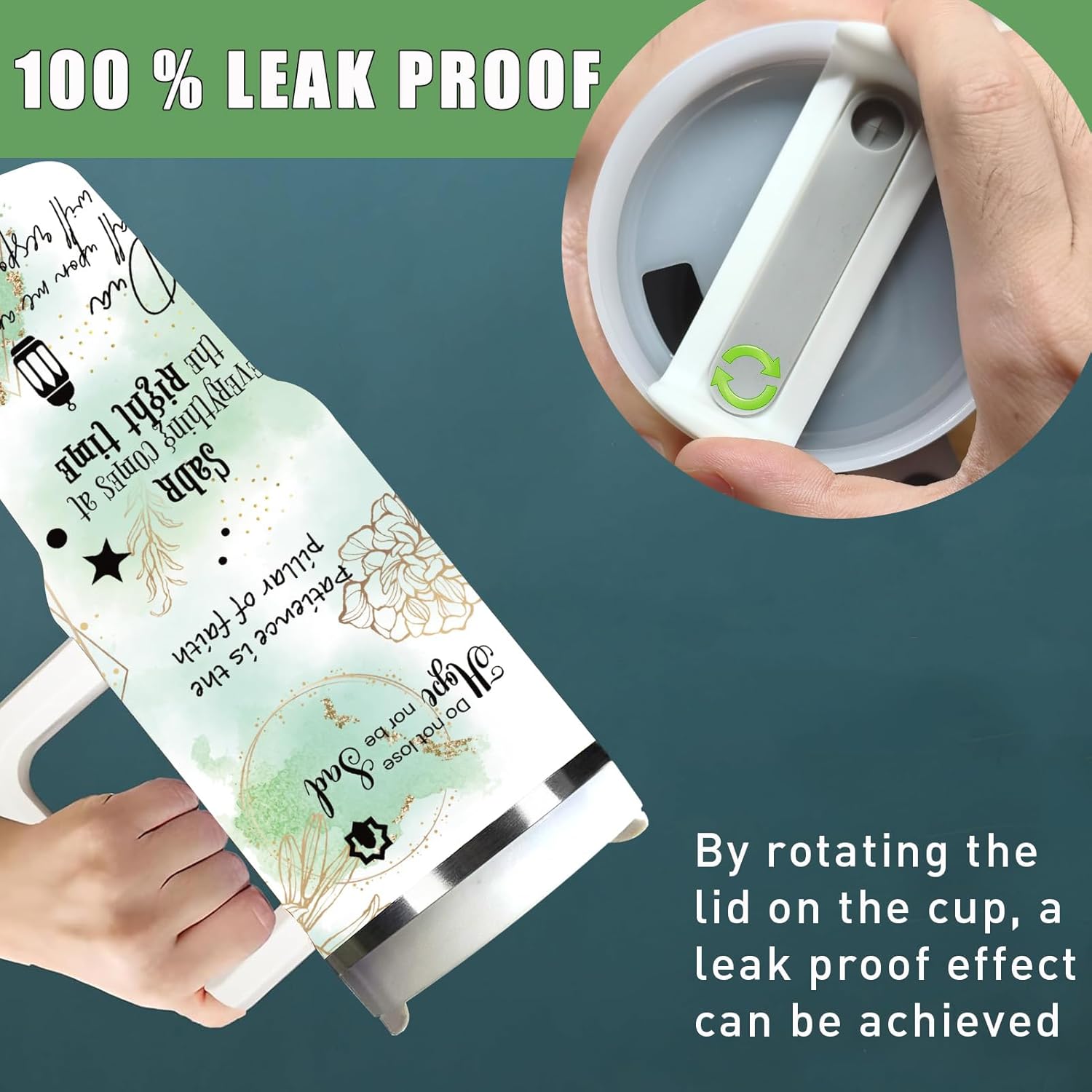 Islamic Muslim Tumbler 40 OZ, Eid al-Adha Hajj Umrah Eid and Ramadan Gift for Women, Inspirational Quran Verse Quote Travel Coffee Cup - Image 4