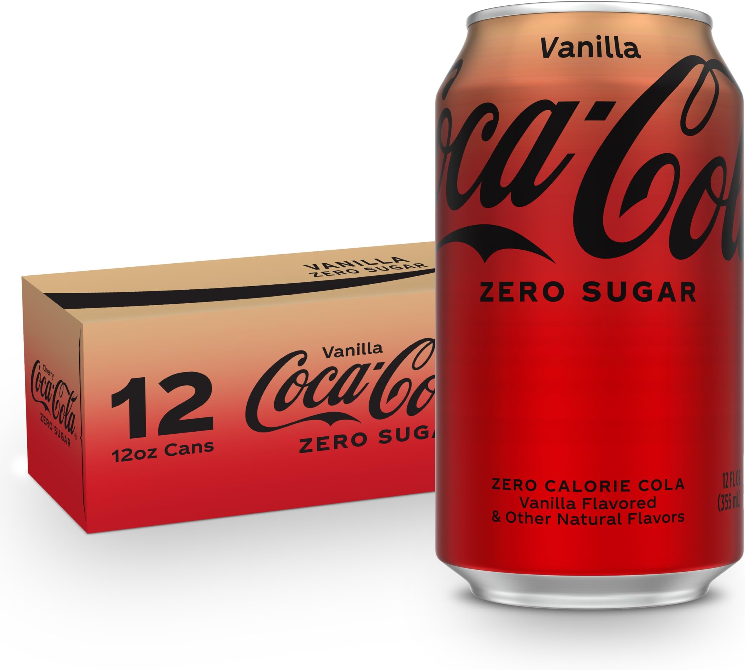 Coke Zero Coca-Cola, Zero Soda, Vanilla, 12 oz (pack of 12)