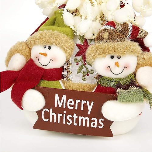 Miniatura 2 de Tvoip Decoración de Navidad, muñecos de nieve, Papá Noel, muñeco de nieve, adornos colgantes, decoración de mesa, regalo (muñeco de nieve de Navidad