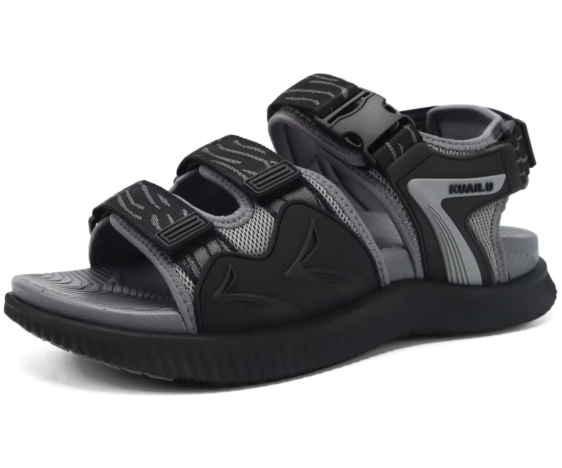 KuaiLu Mens Hiking Sandals with Arch Support Orthopedic Walking Recovery Sandals for Plantar Fasciitis Open Toe Summer Athletic Sport Comfortable