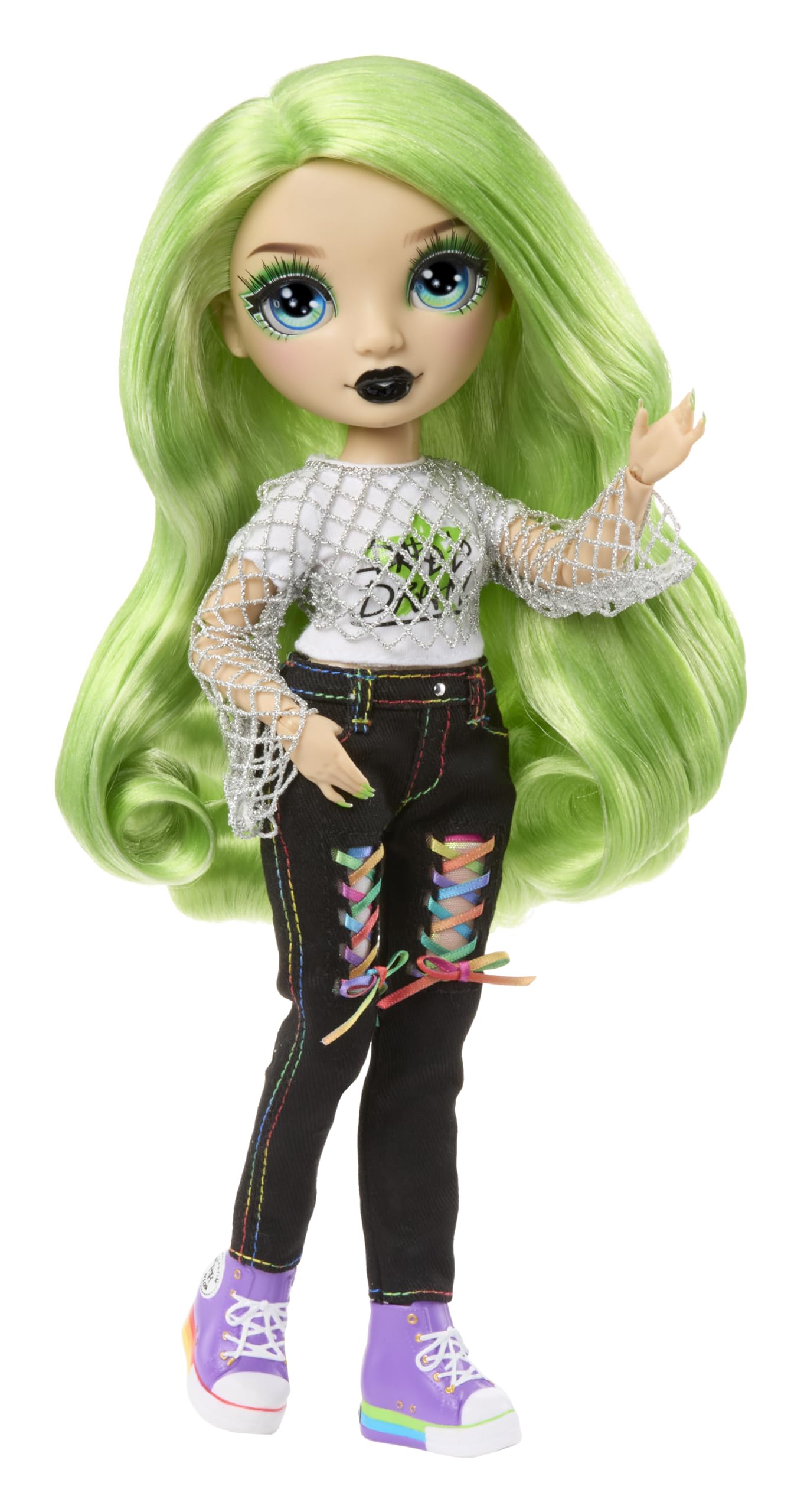 Rainbow High Style Icons Jade – 28 cm Modepuppe mit Langem, Kämmbarem Haar, Zweitem Outfit, Passender Tasche und einem Zweiten Paar Schuhe, Beweglich mit 13 Gelenkpunkten