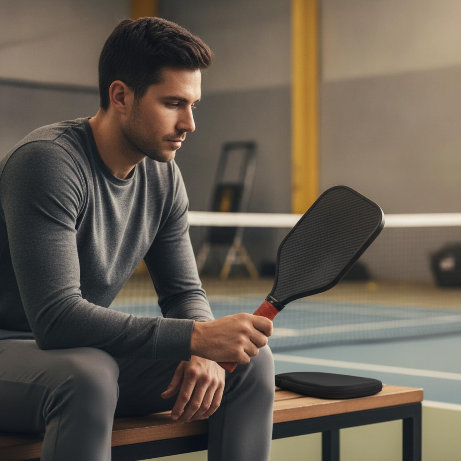 Ausgewogen Pickleball-Trainingsschläger | Matt, stoßdämpfend, Pickleball-Schläger mit Hülle, für Sportplatz