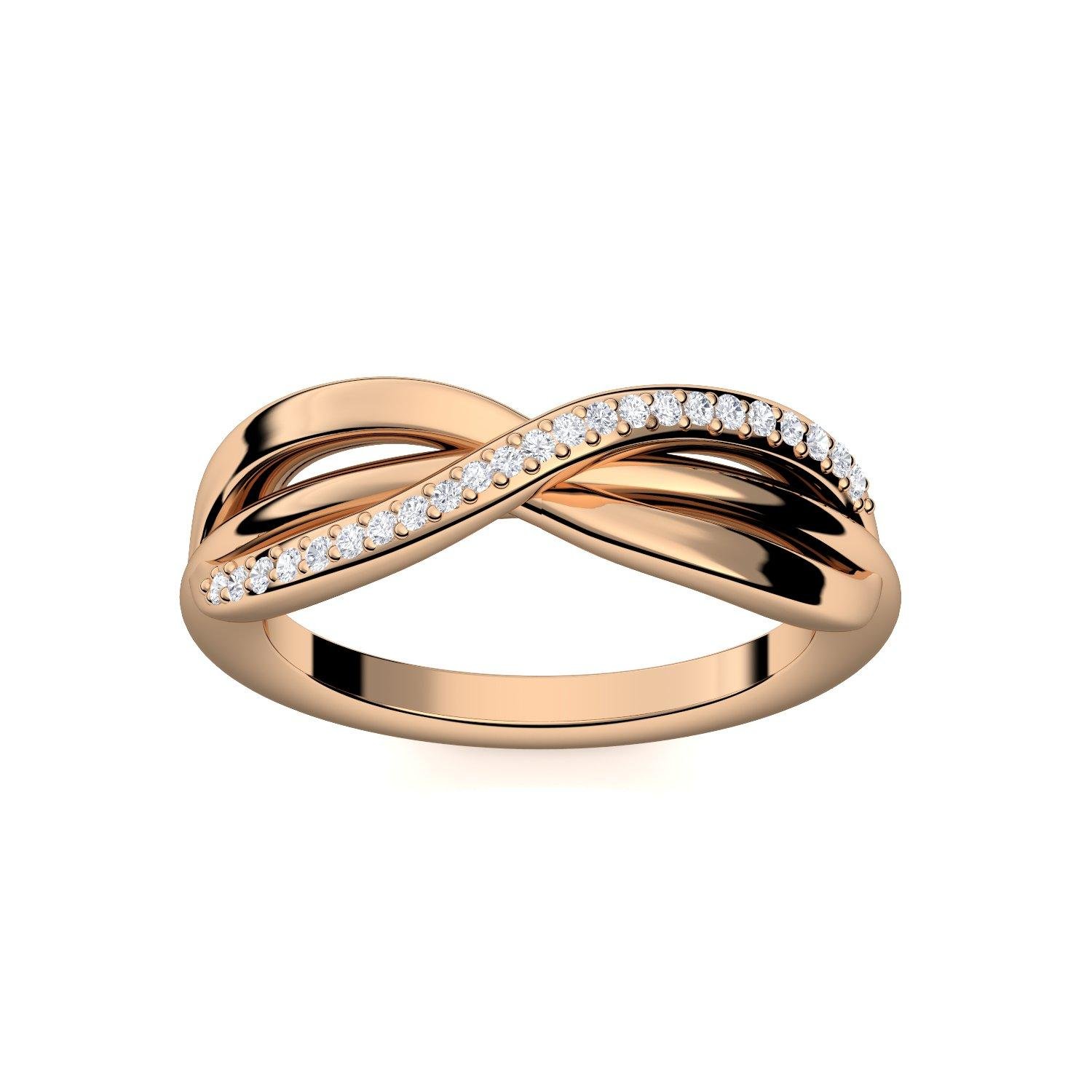 Unendliche Liebe Ring Rosegold von AMOONIC mit Zirkonia Verlobungsring