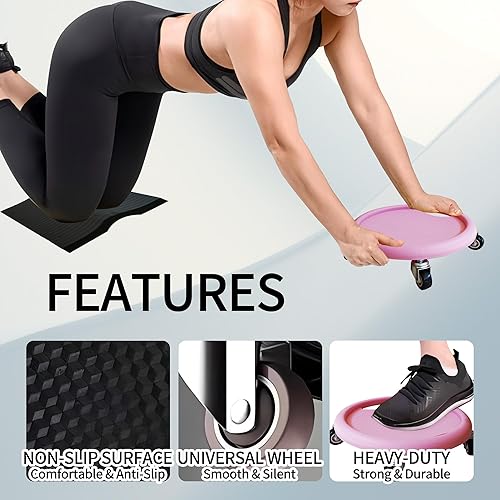 Miniatura 5 de Rueda de rodillo abdominal, rueda de ejercicio para entrenamiento de abdominales, deslizadores de núcleo para entrenamiento, equipo de entrenamiento