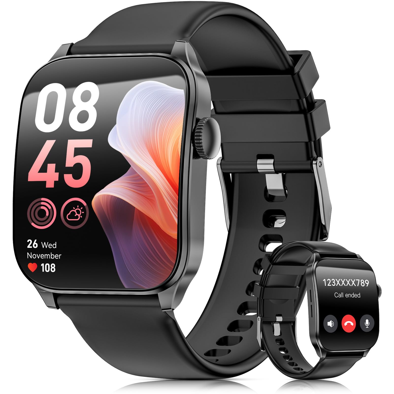 Photo 1 of Smart Watches for Men Women, 1.91" HD Curve Screen Smartwatch (Answer/Make Call), Activity Fitness Tracker with Heart Rate Sleep Monitor Pedometer, 100+ Sport Modes, Smart Watch for Android iPhone