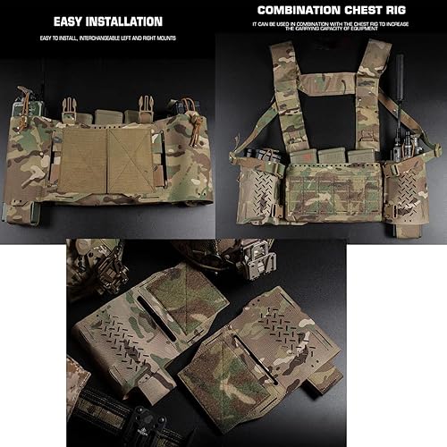 Miniatura 6 de Bolsa de extensión táctica Cummerbund Universal Side Magazine Holster Pouch para chaleco táctico con panel de gancho y bucle, rápido fijado y fijo