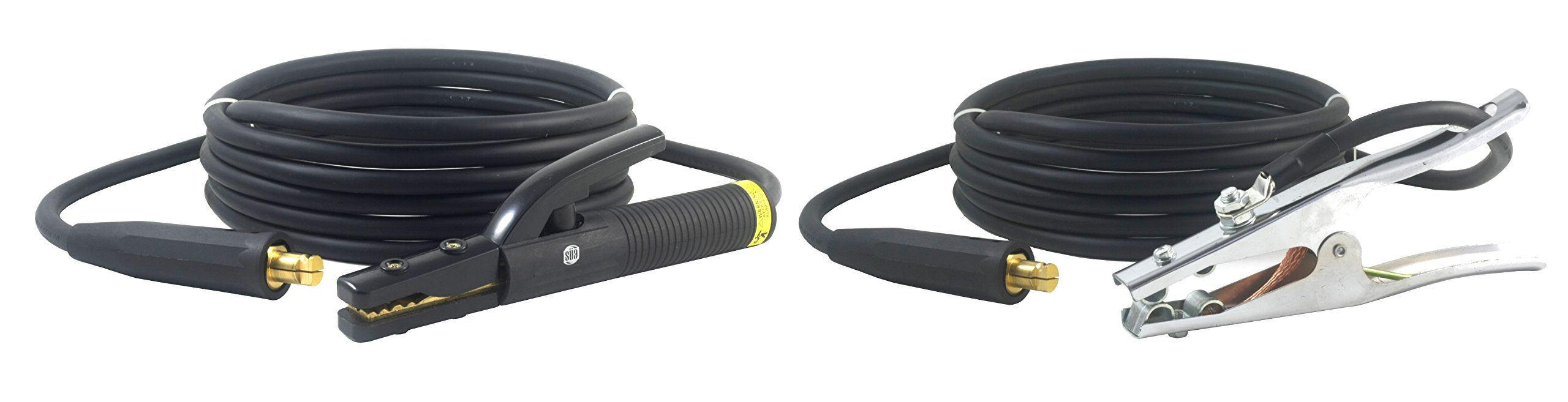 350 Amp Welding Leads Assembly Set - LC40 Connector - 1/0 AWG Cable (25 FEET Each Lead)