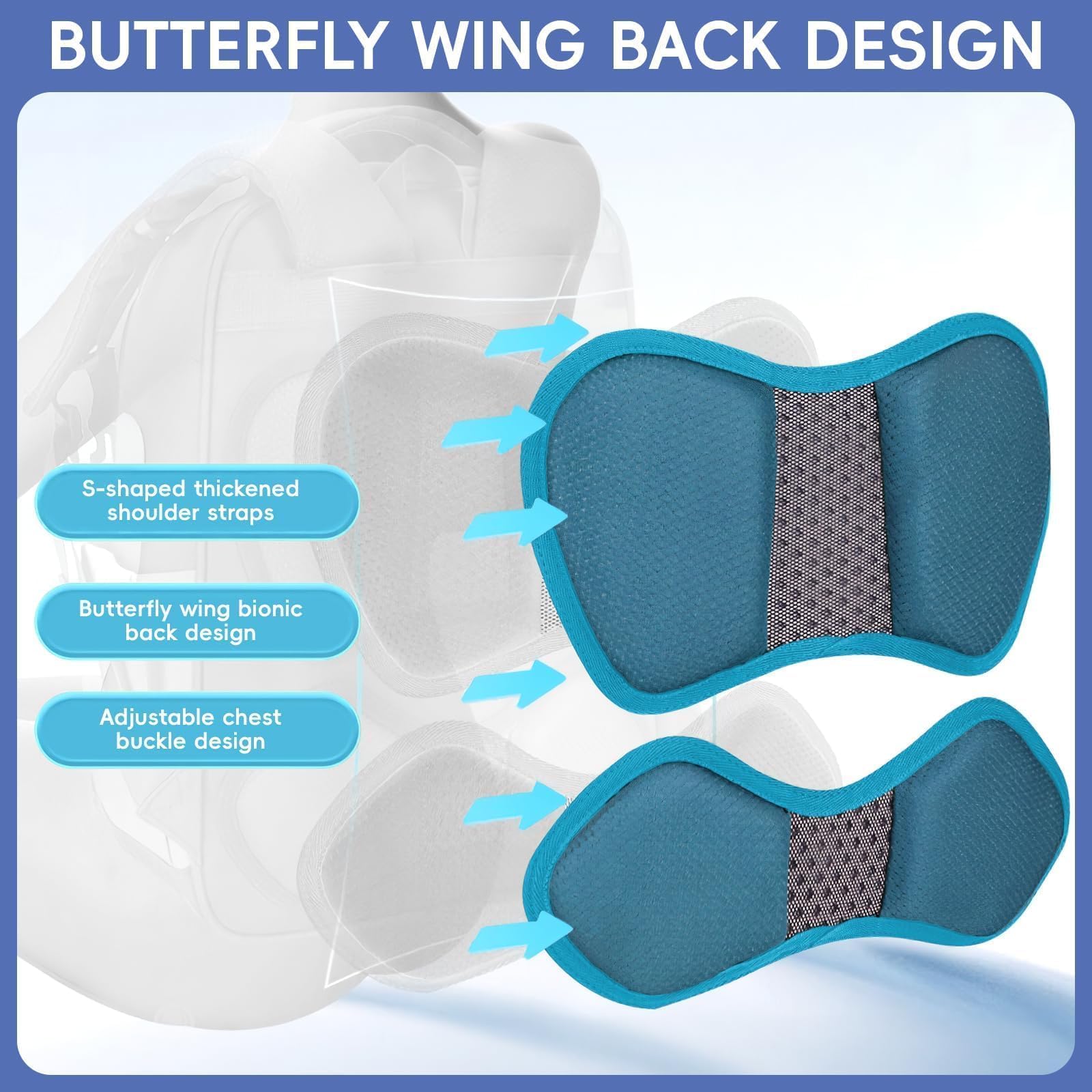 Amythe Cartable Garçon CP-CM2 École Voyage | Sac à dos Ergonomique Enfant 6-12 ans Réfléchissant 26L Bleu