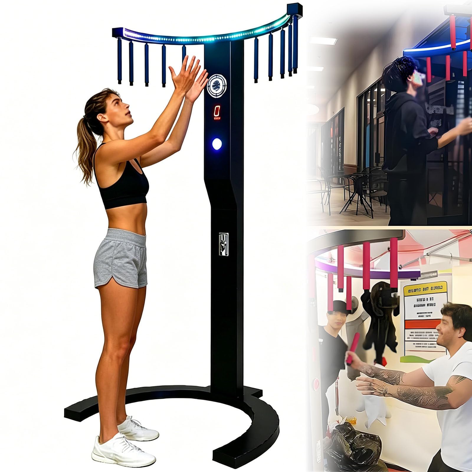 Ymnogjie Catching Stick Arcade Game,Coin Operated Hand Eye Coordination Training Machine with LED Lights,Fast Reaction Challenge Game for Commercial Venues,Bars,Amusement Parks,Rentals