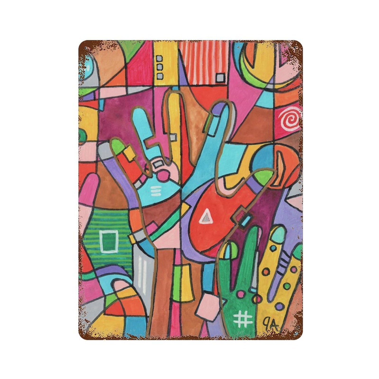 Handy Vibes Rust Effect Tin Sign 15.7"x11.8", for Bistro, Counter And Cafe Decor, Decorative Metal Wall Art