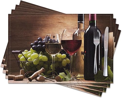 Miniatura 9 de Juego de 4 manteles individuales de tela, manteles individuales de lino con patrón de mármol líquido, resistentes al calor, manteles individuales