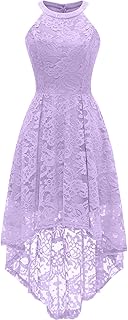 Women's Halter Floral Lace Cocktail Party Dress Hi-Lo...