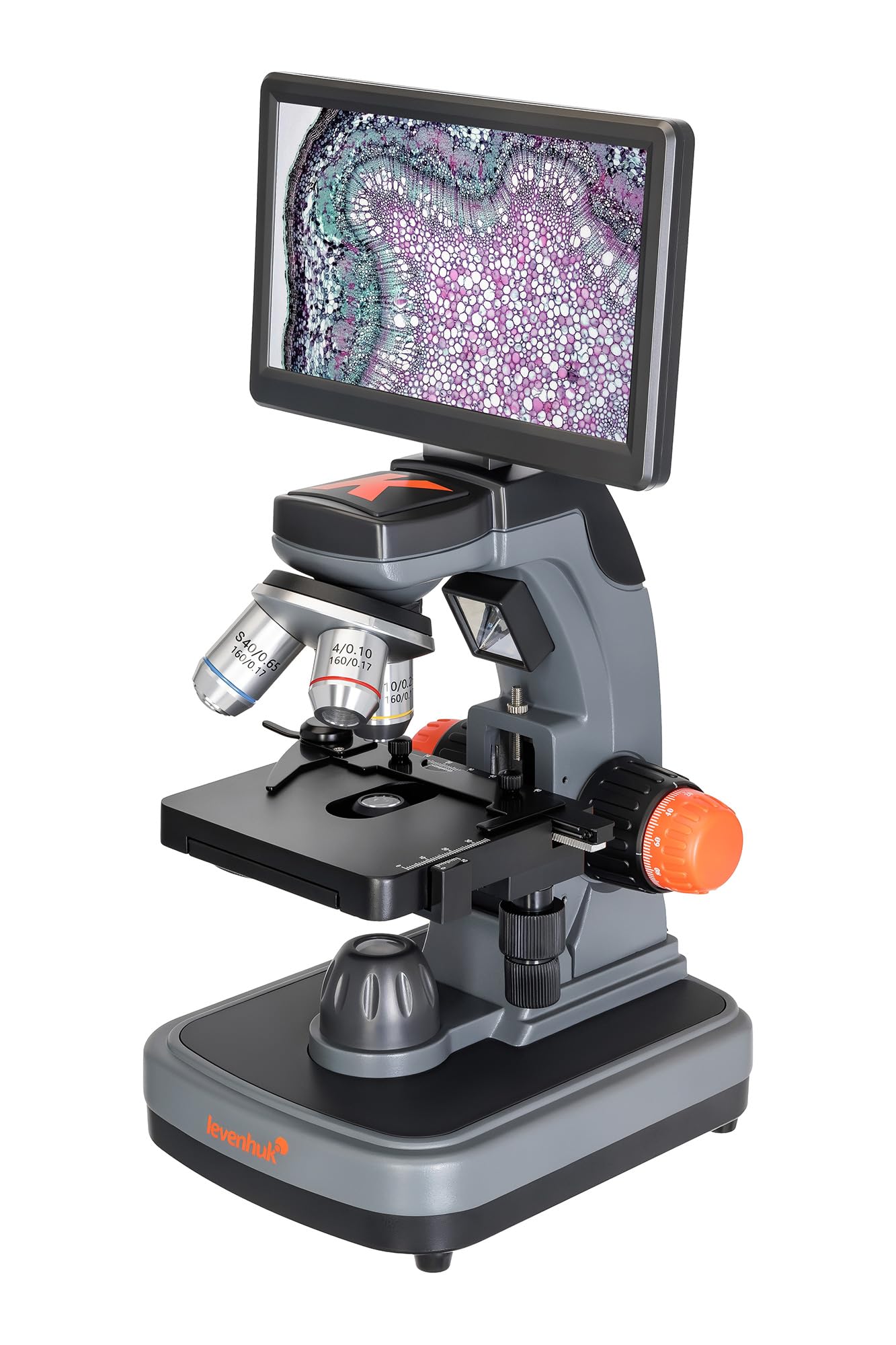 Levenhuk Kelvin Touch KM7 Fotomicroscopio Digitale Wi-Fi 50x-1900x | 7” Touchscreen Microscopio Biologico Educativo per Adulti Bambini con App Mobile Luci a LED Foto 4K e Video 2K Scheda 16 GB