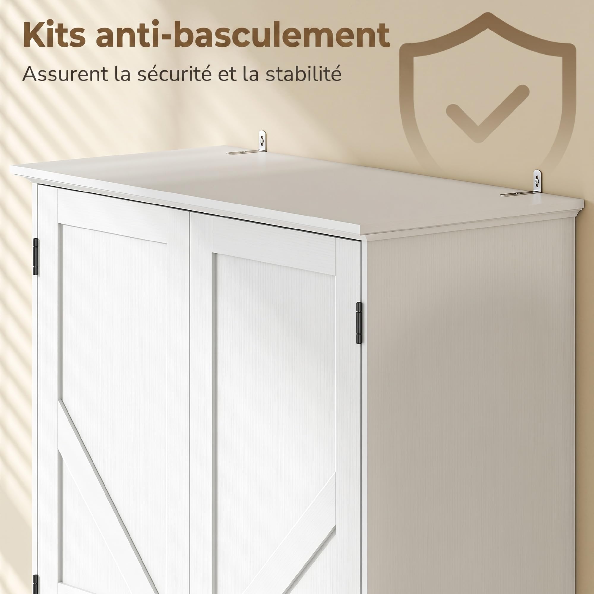 HOMCOM Buffet Haut Cuisine Armoire de Cuisine 80x39,5x184,5cm Blanc