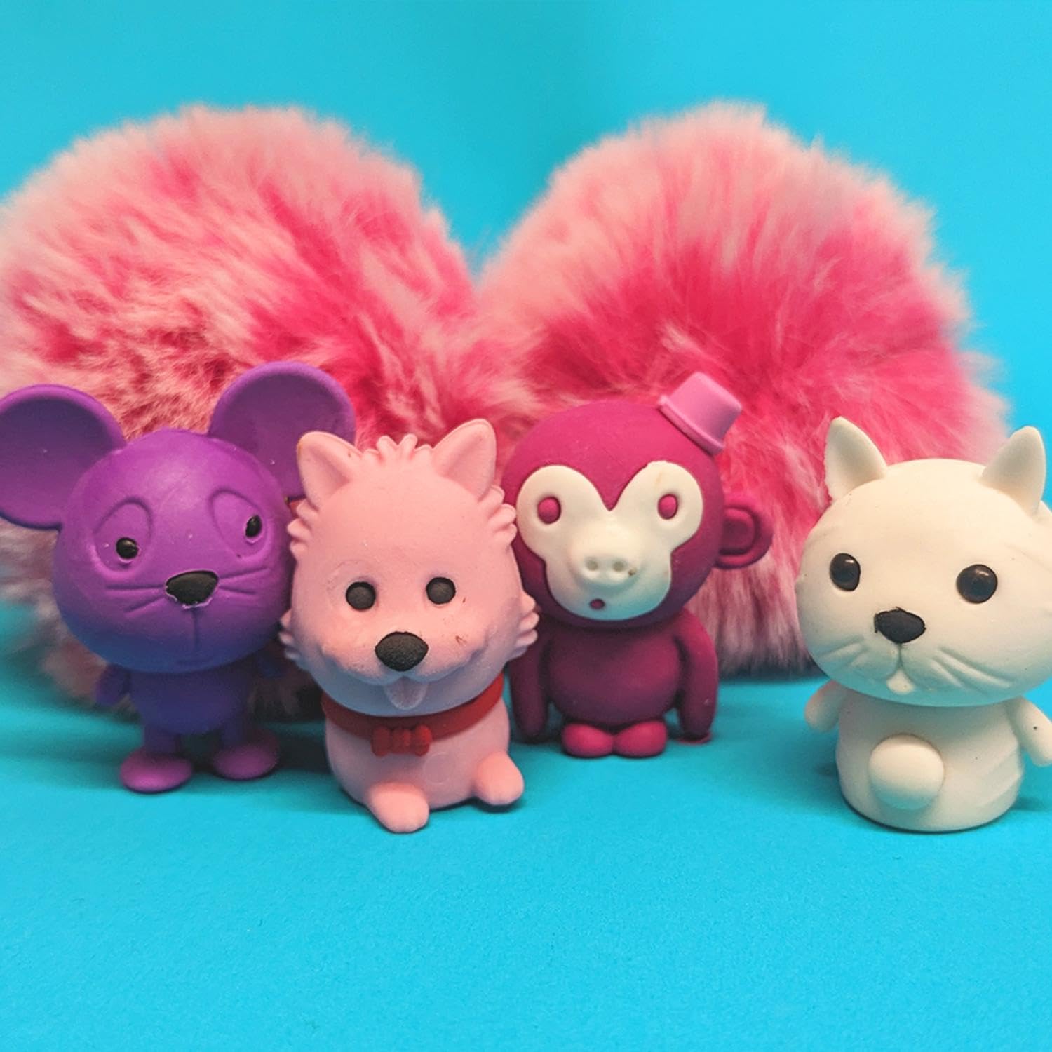 Tinc - Gomme Animali - Set di Figurine Multicolori da Collezione per Scuola e Disegno - Cancelleria Creativa - Regalo per Bambini - Assortiti - Confezione da 4