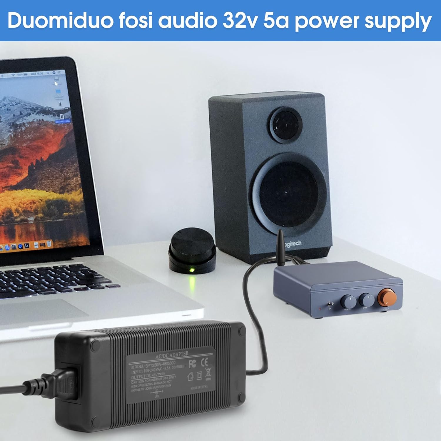 48V5A Power Adapter Supply for Home Audio Bluetooth Stereo Receiver Amplifier Mini Hi-Fi Class D Integrated Amp, 48V 5A Power Adapter Supply, poe Switch,and Video Conference Systems.