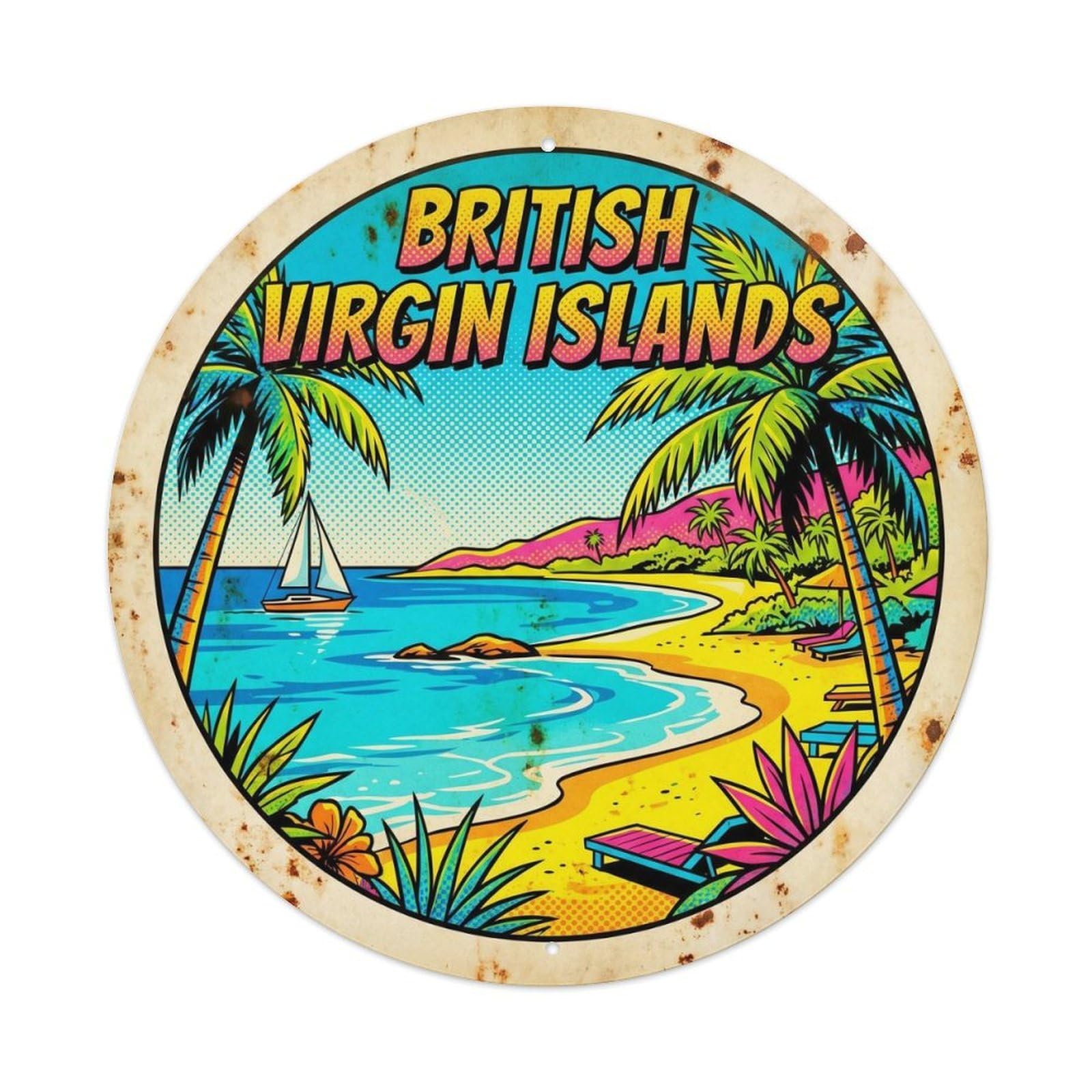 Lagoon Coast British Virgin Islands Road Town Travel Metal Tin Sign