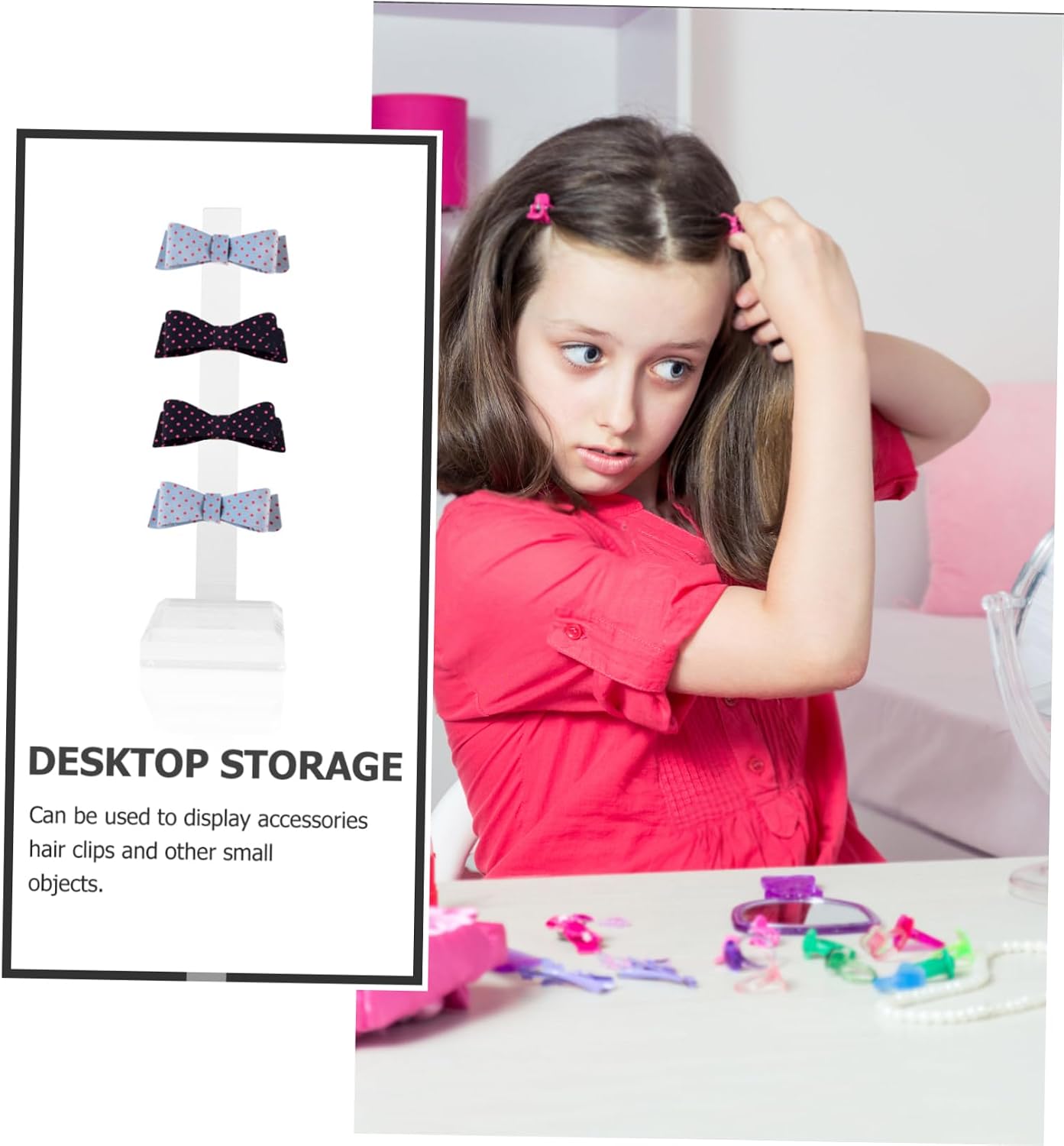 PRETYZOOM Acrylic Hair Clip Organizer Slanted Display Stand Holder image 3