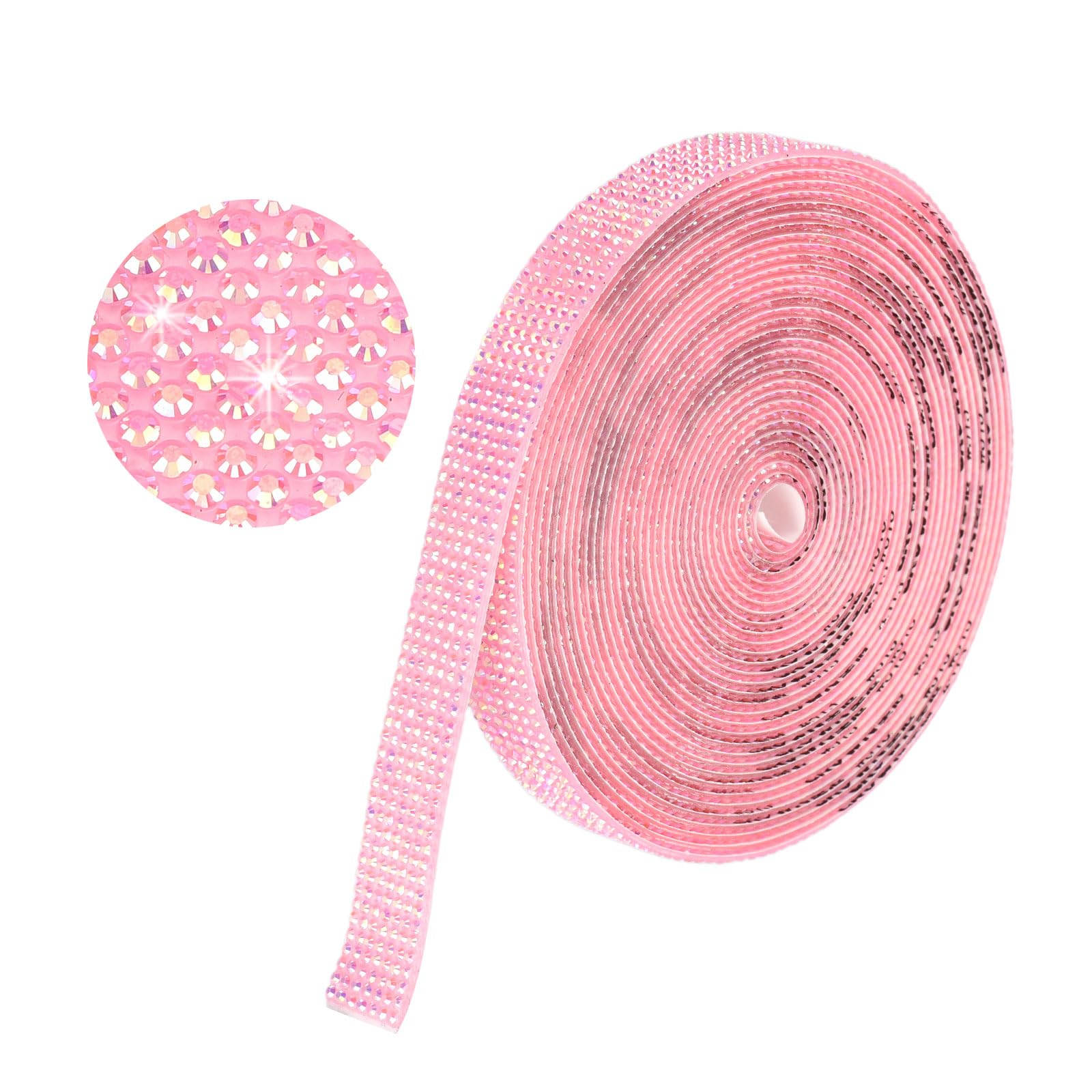 Bandes de strass rose rouge AB ruban adhésif de 5,8 m x 14 mm customisation téléphone DIY