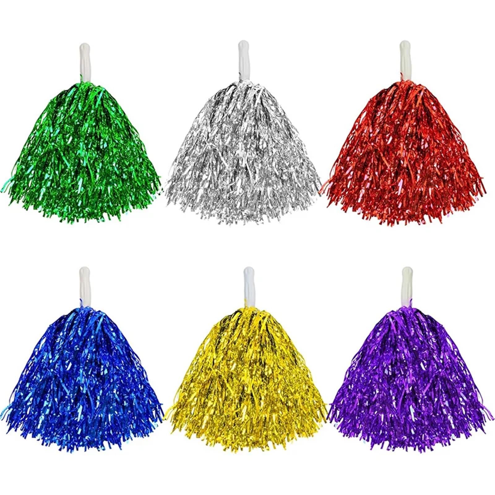 10 paires de pompons pom-pom girl avec poignée Pour Le Cheerleading