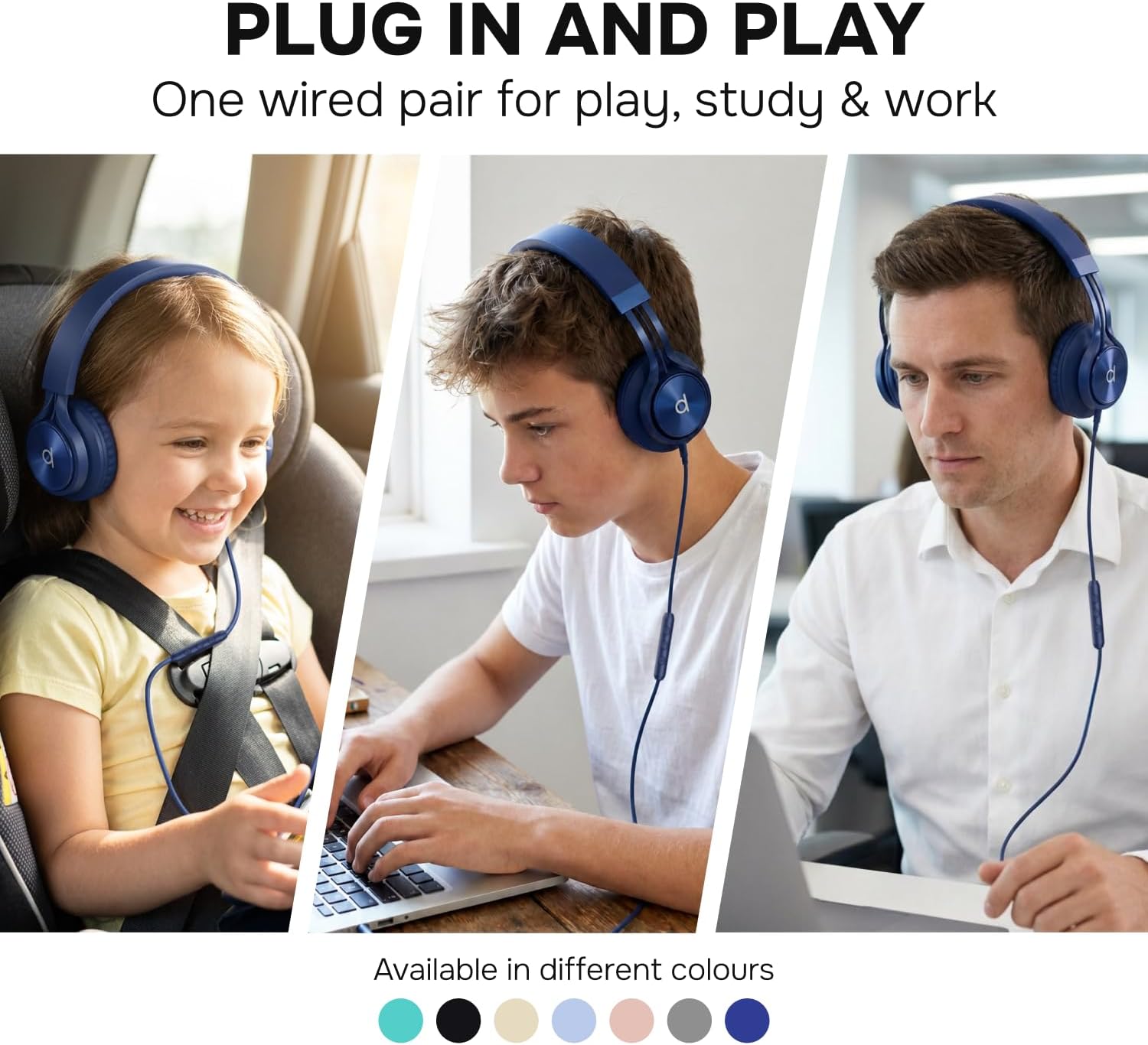ARTIX CL750 Adults & Kids Headphones with Cord, Microphone & Volume Control - Wired Headphones with Mic, Plug In Teens Corded Head phones Wire for Laptop, Computer, Chromebook, iPad & Tablet 3.5mm Aux 3 71uqq06drGL. AC SL1500