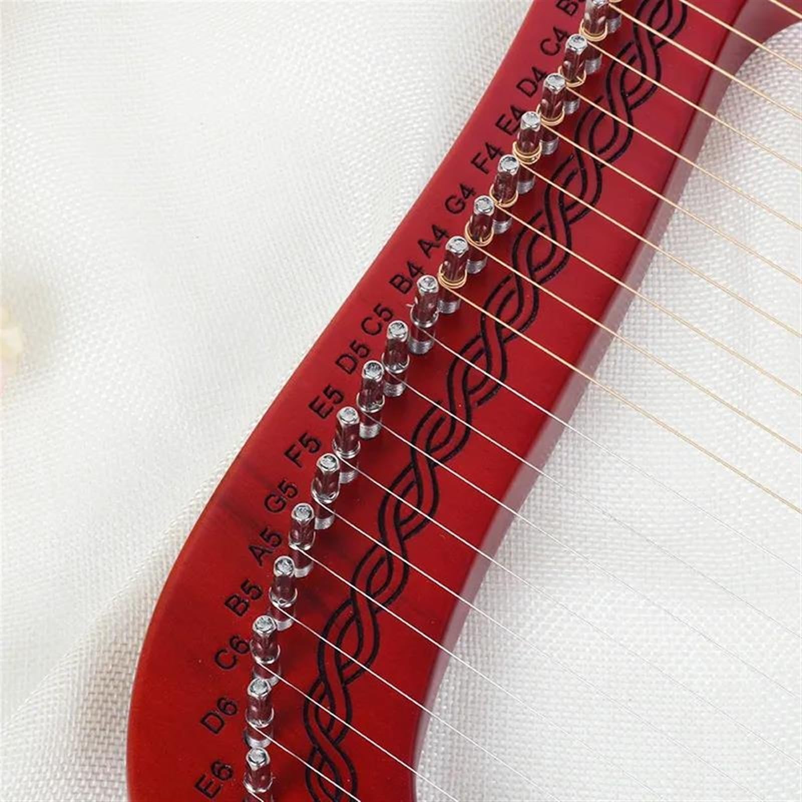 harfe instrument 24 Saiten Leicht Zu Erlernendes Kleines Harfeninstrument Mini-Leier Musik Professionelles Nischen-Musikinstrumentenzubehör(Orange)