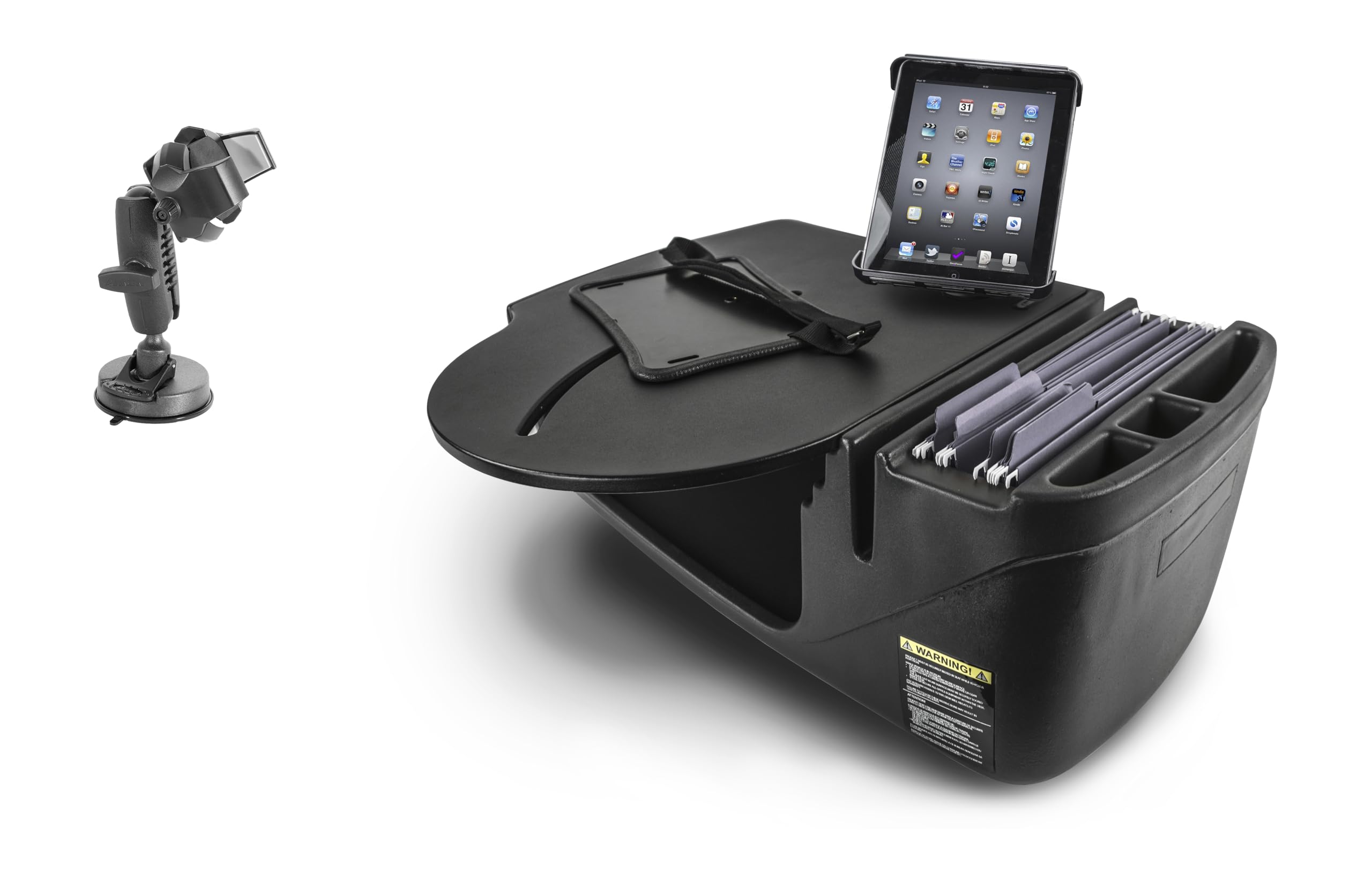AutoExec Roadmaster Car Desk for Your Vehicle Workstation and Mobile Office, Black, with Tablet Mount and Suction Phone Mount