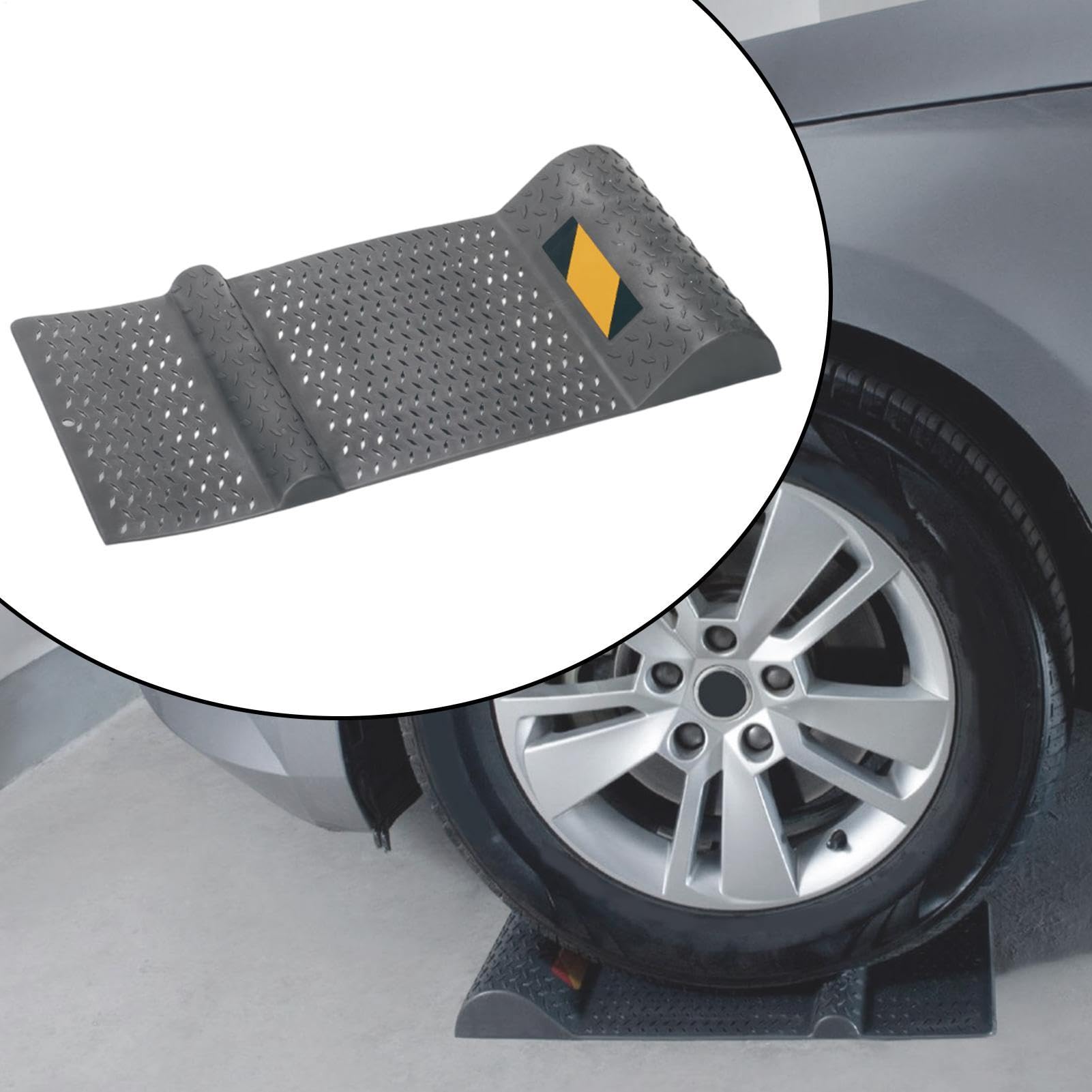Parking Stopper Garage Anti Slip Car, Tire Pad Positioning, Barrier Truck Trailer, Shed Driveway Auto, Golf Cart Motorcycle, Safety Accessory, for Protection Stability Organization Daily Usage 580g