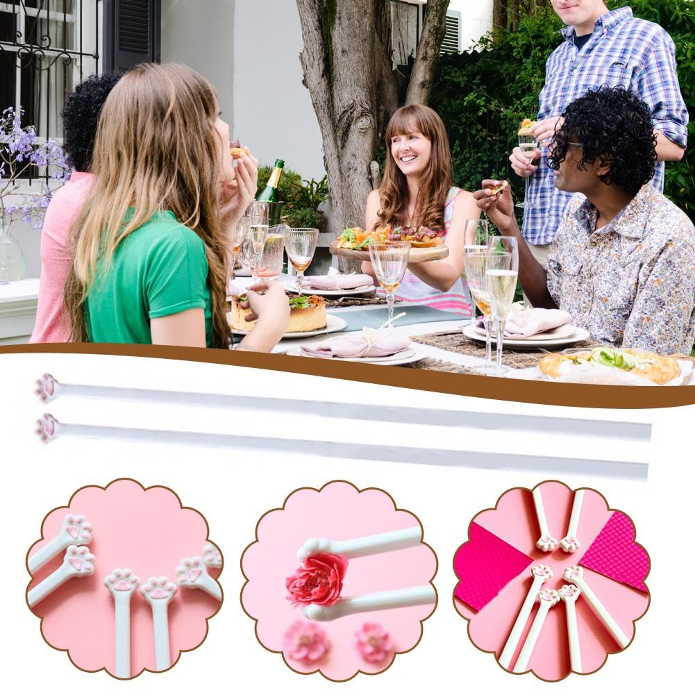 2 Paar Katzenpfoten-Essstäbchen – Rosa, Rutschfest, Wiederverwendbar Aus PC, Für Anfänger & Kinder