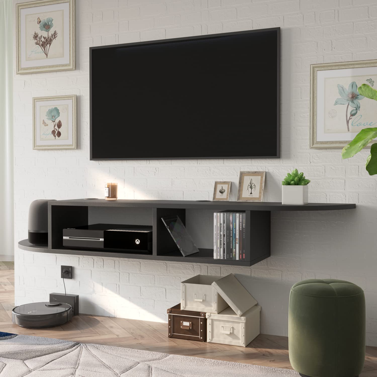 Buy Floating TV Stand TV Wall Shelf Stand, Floating Cable Box Shelf