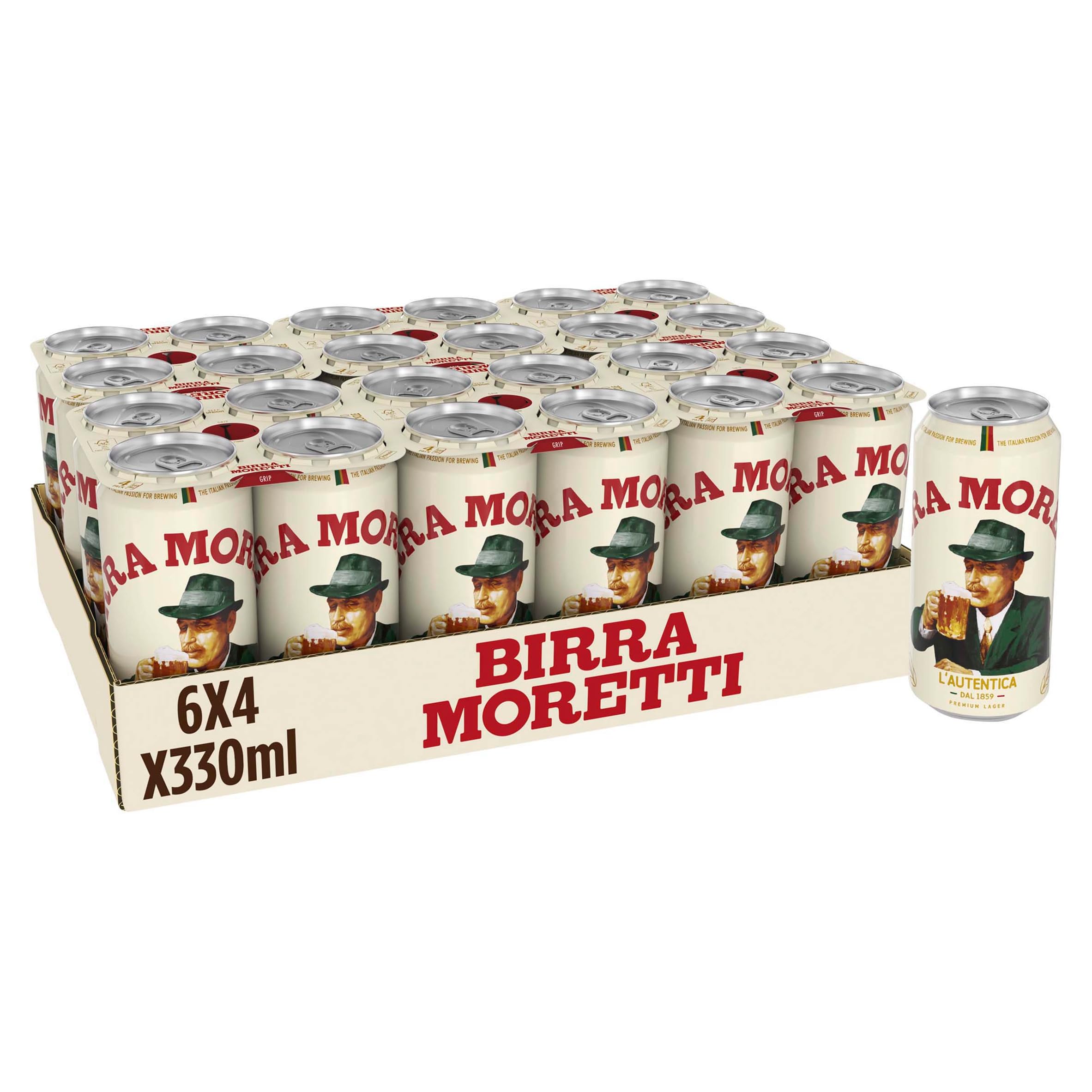Birra Moretti Lager Beer 24 x 330ml Cans