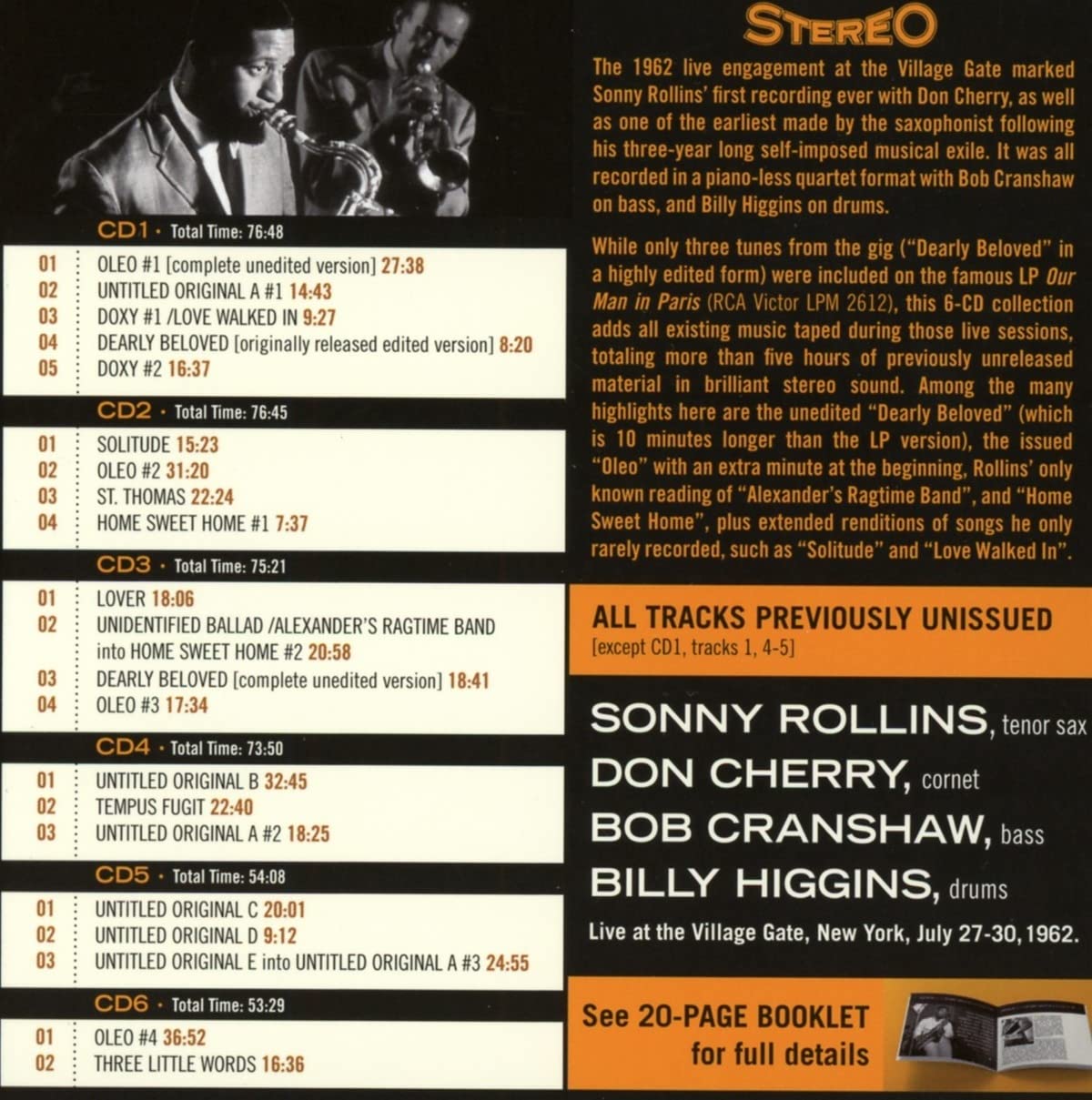 Complete Live At The Village Gate 1962