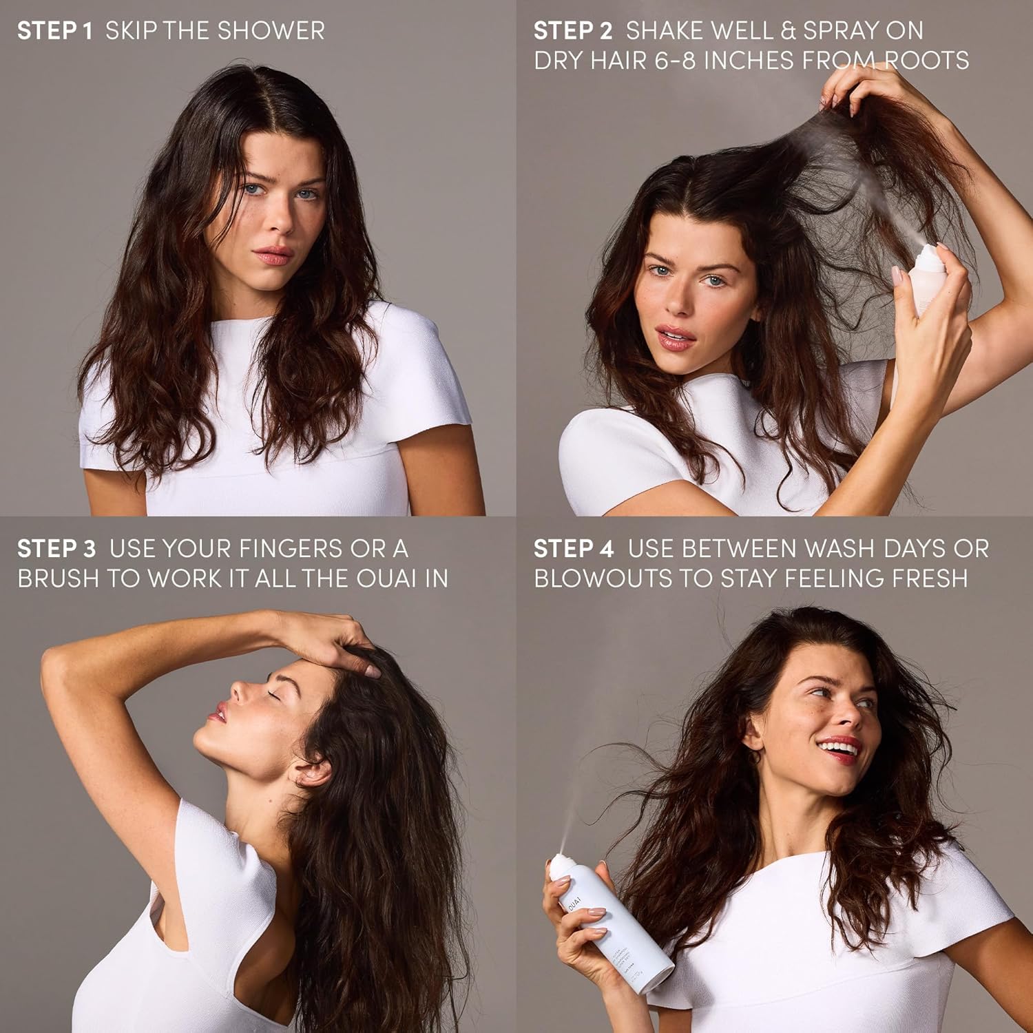 OUAI Super Dry Shampoo - Shampooing sec volumisant - Absorbe le sébum, la saleté & la transpiration - Se fond dans les cheveux sans laisser de résidus - Parfum longue tenue - Cape Town (127g)